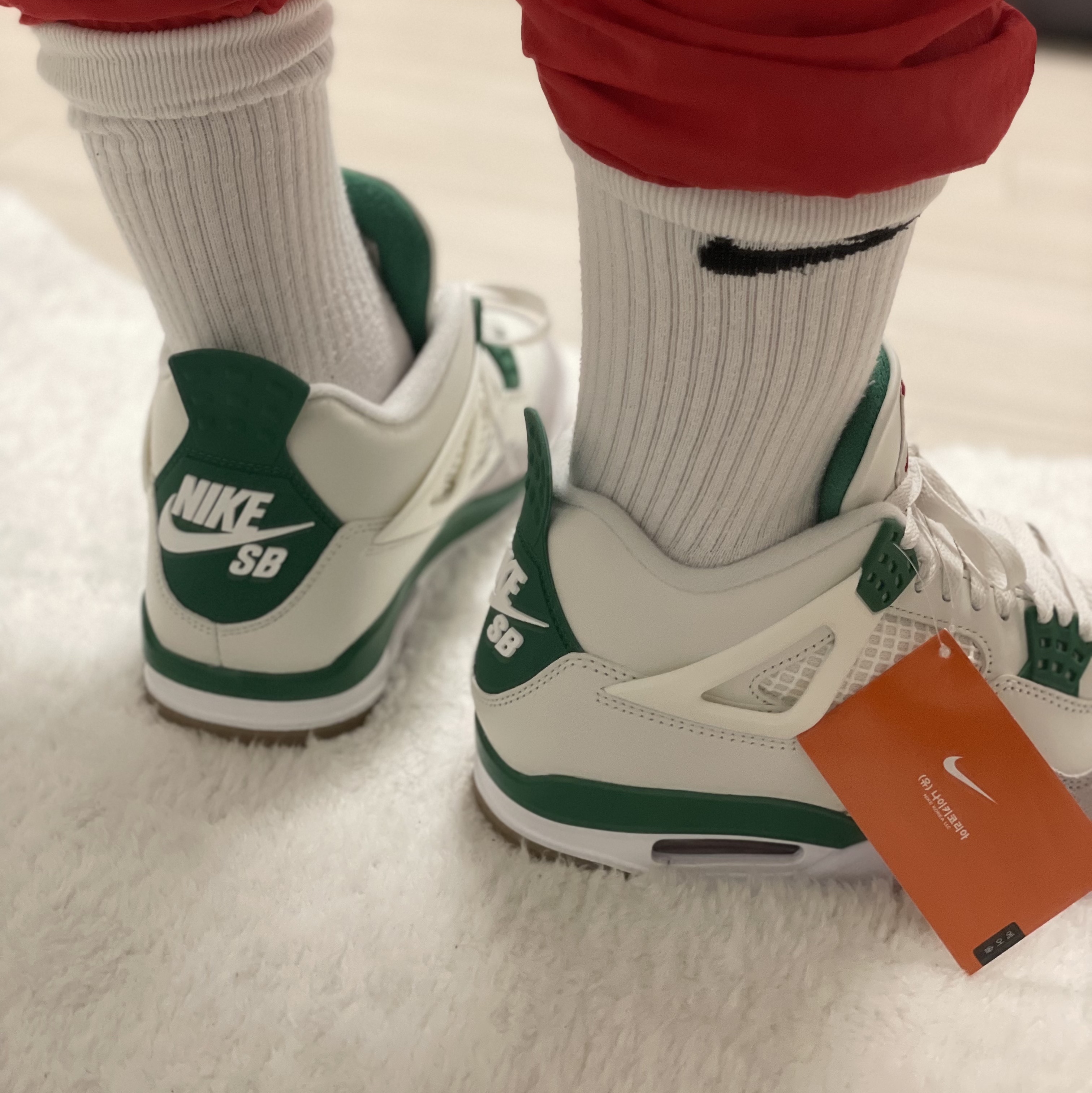 Jordan 4 x Nike SB Retro SP Pine Green 착용 스타일 - 1