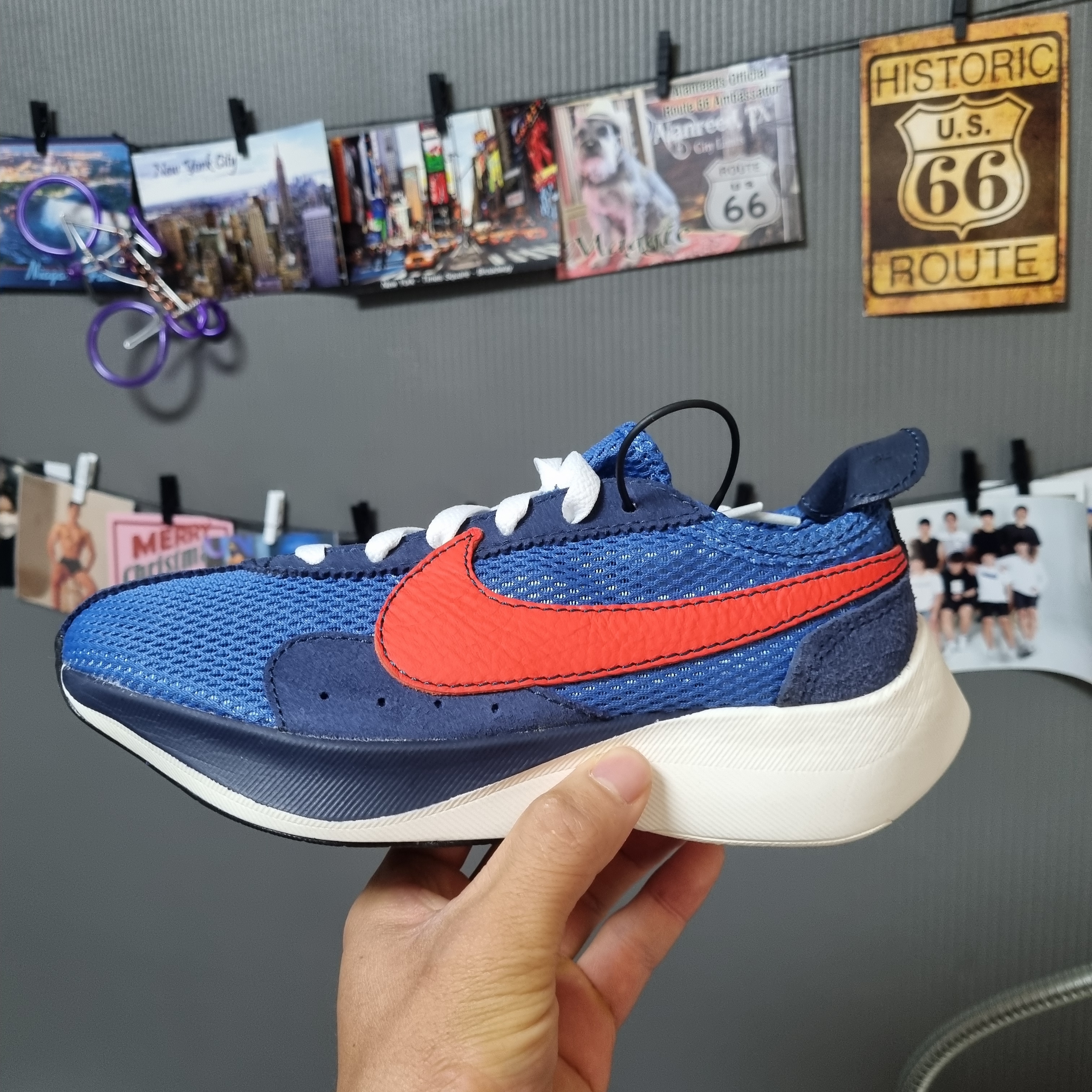 Nike Moon Racer Mountain Blue Team Orange 착용 스타일 - 1
