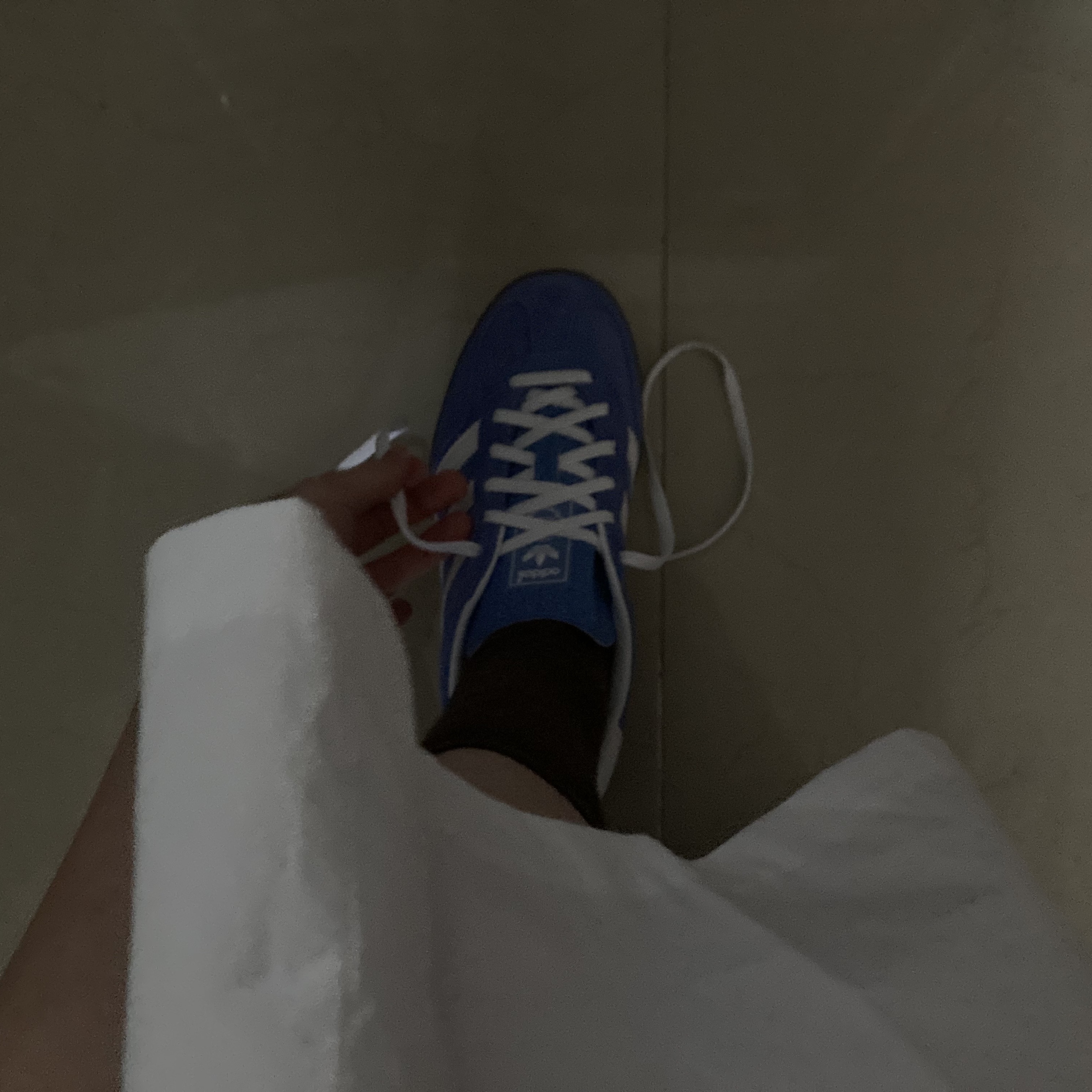 (W) Adidas Gazelle Indoor Blue Fusion Cloud White 착용 스타일 - 4