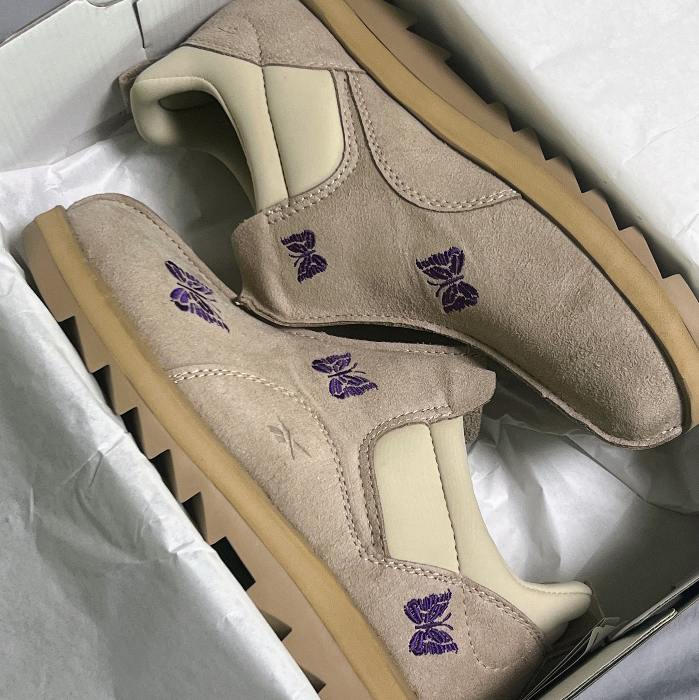 Reebok x Needles Beatnik Moc Modern Beige Extreme Purple 착용 스타일