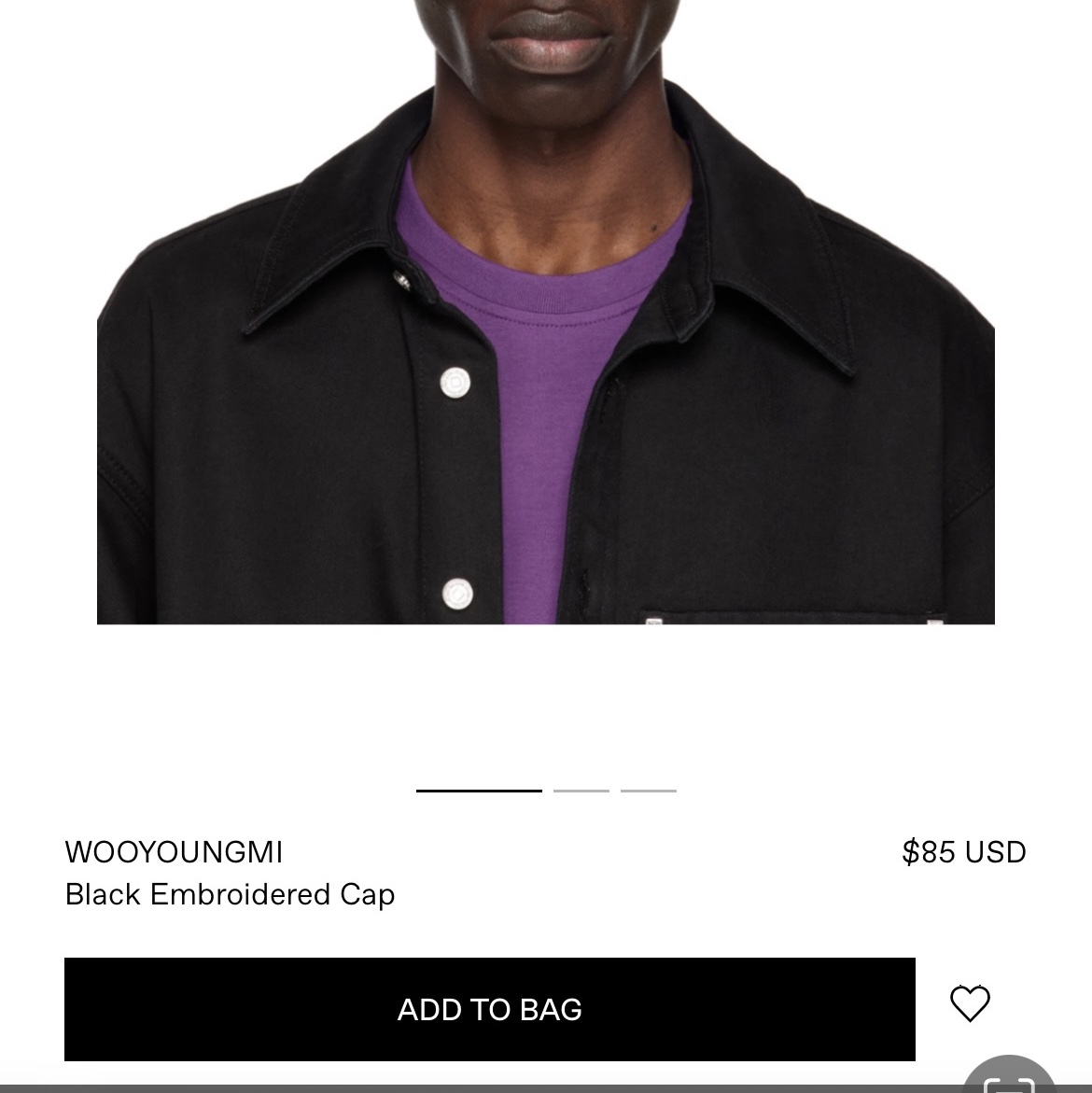 Wooyoungmi Logo Ball Cap Black 착용 스타일 - 1