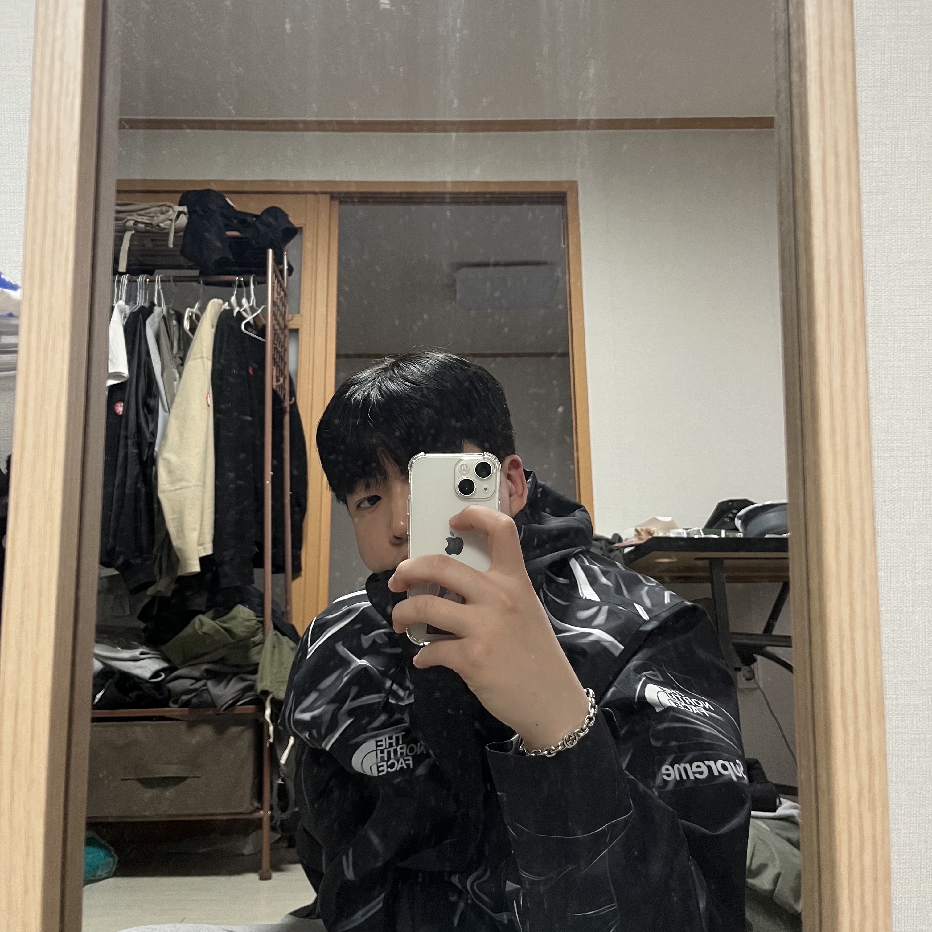 Supreme x The North Face Trompe L’oeil Printed Taped Seam Shell Jacket Black - 23SS 착용 스타일