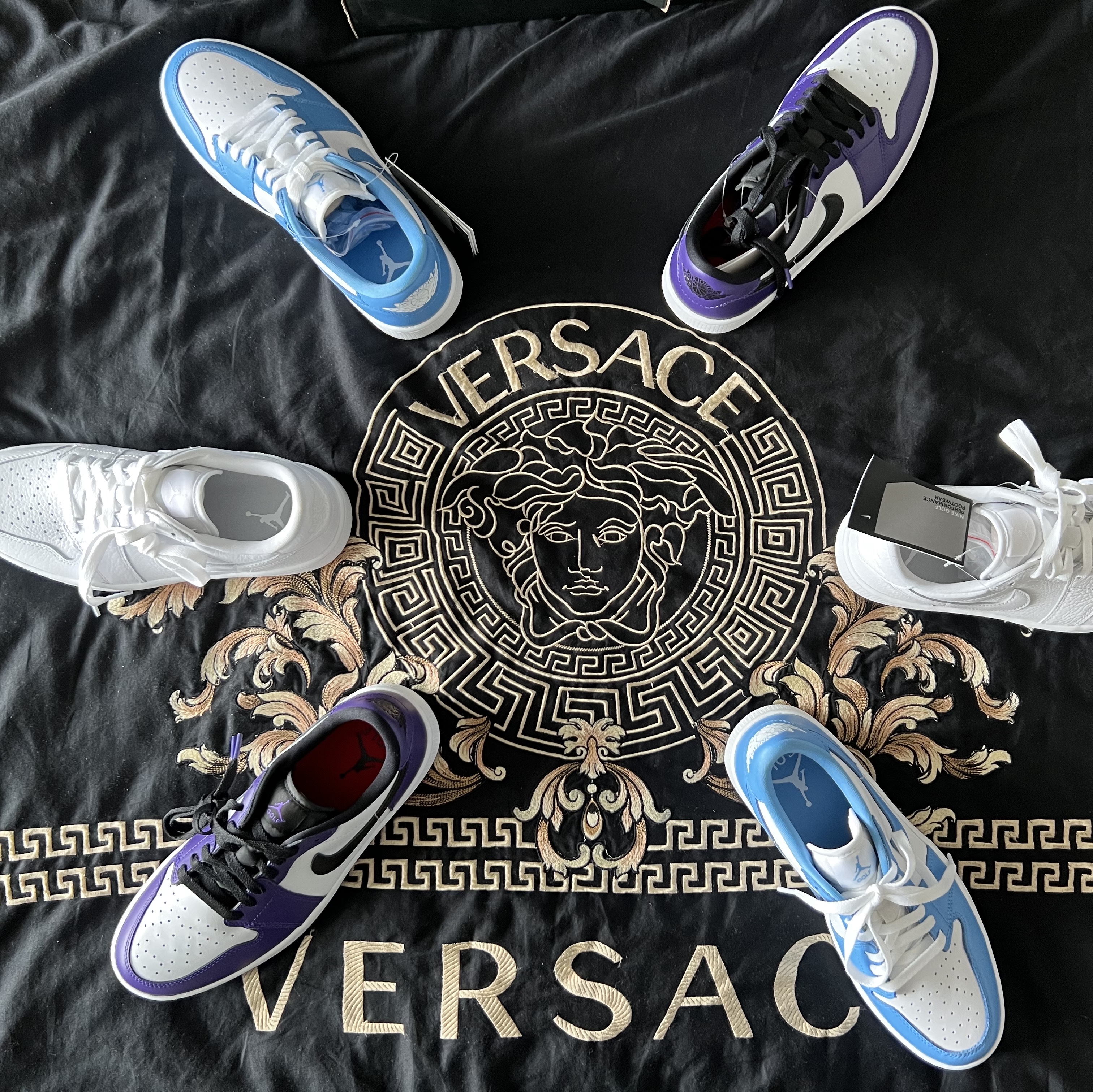 Jordan 1 Low Golf Court Purple, Jordan 1 Low Golf Triple White 착용 스타일 - 3