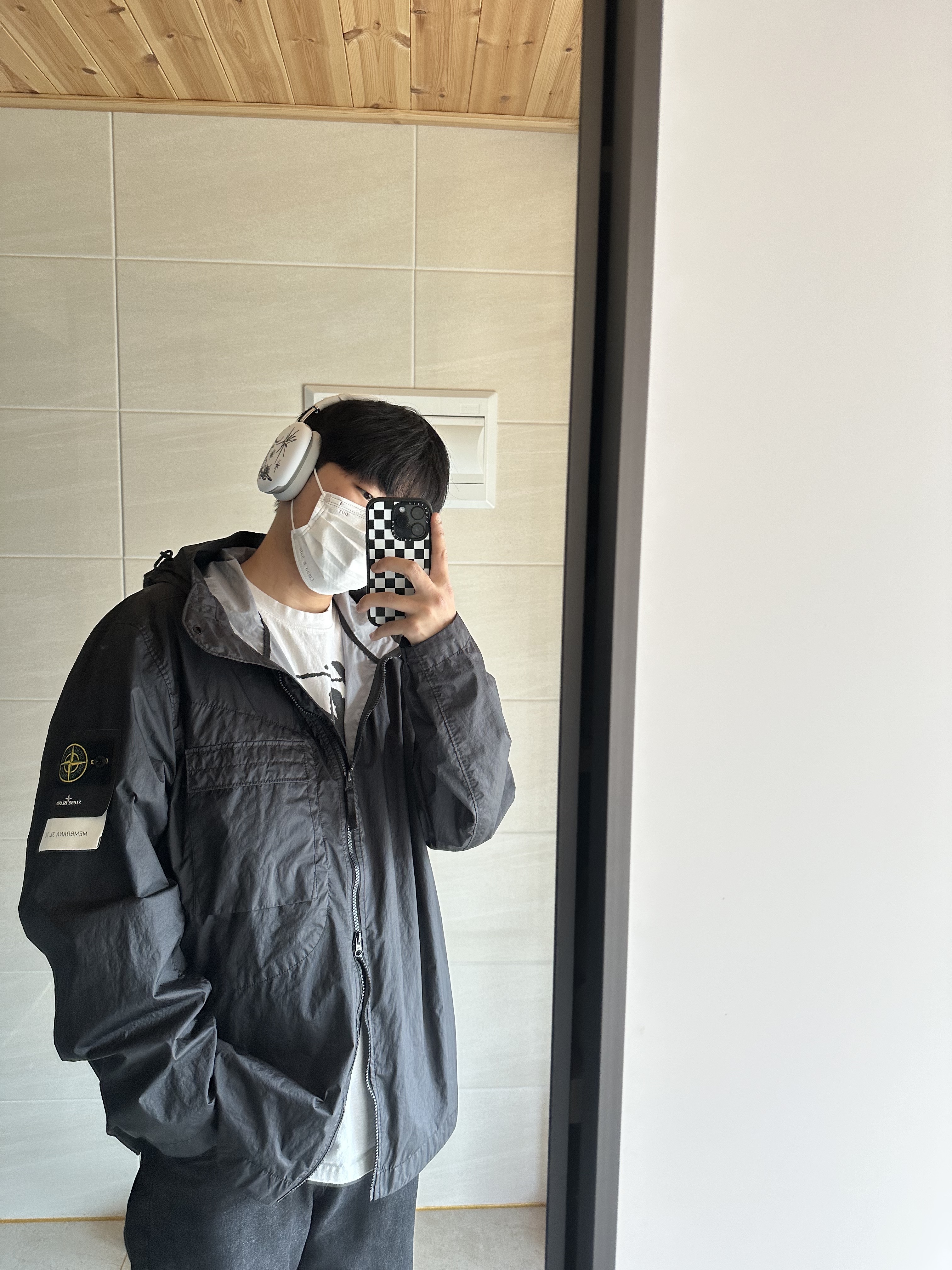 Stone Island 40223 Membrana 3L TC Garment Dyed Hooded Jacket Black - 22SS, Apple AirPods Max Lightning Silver (Korean Ver.) 착용 스타일 - 1