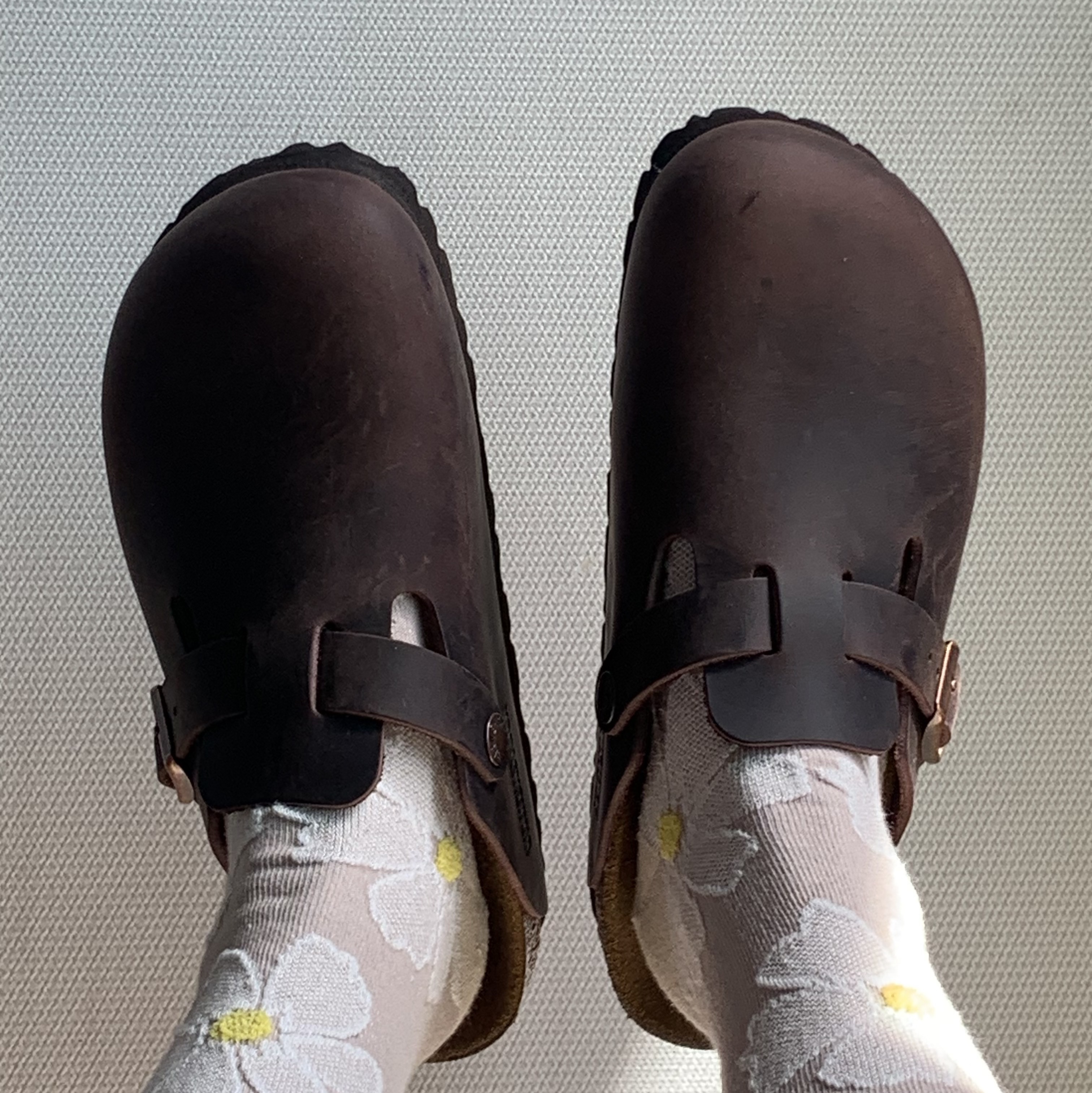 Birkenstock Boston Oiled Leather Habana - Narrow 착용 스타일