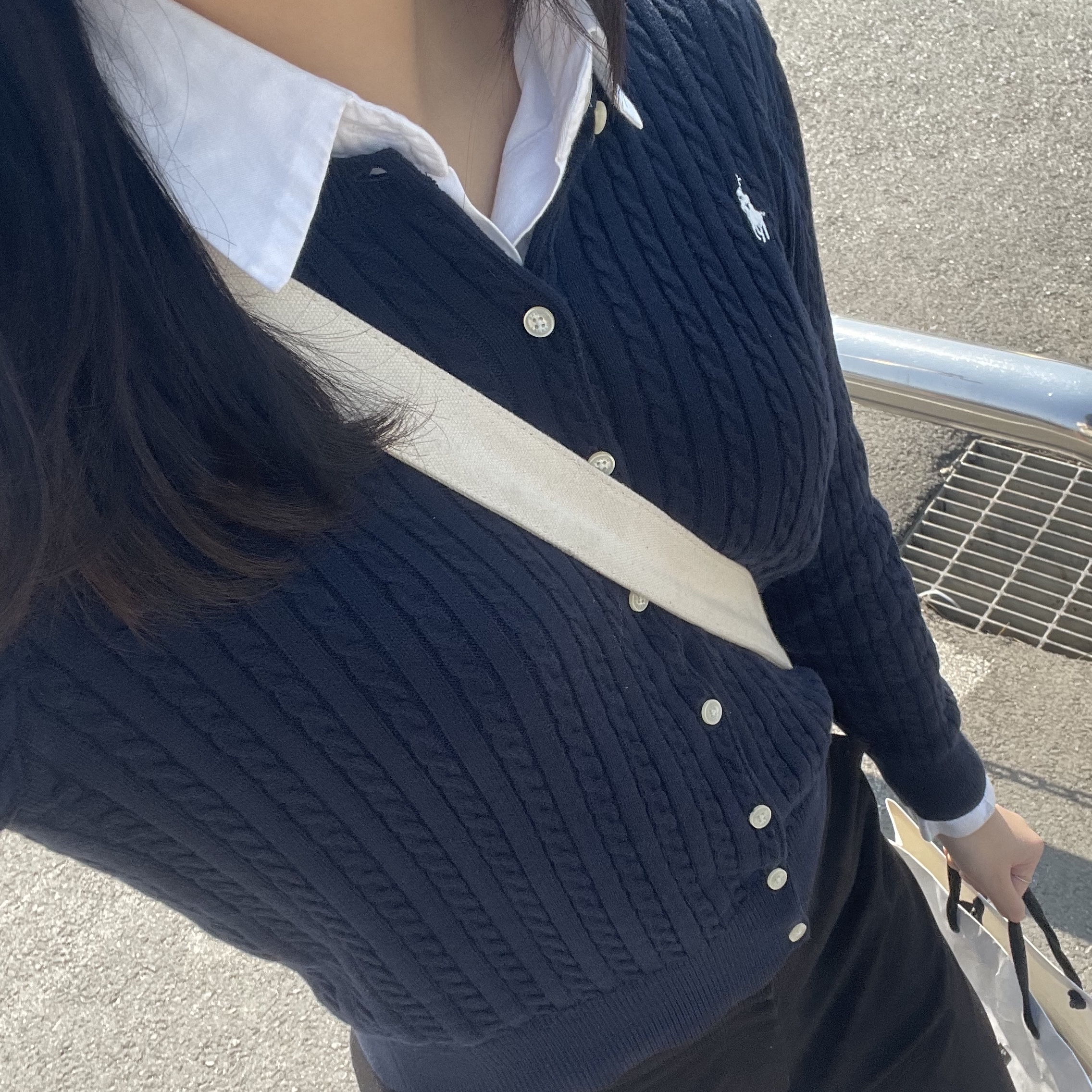[30% 적립] Polo Ralph Lauren Children Mini Cable Cotton Cardigan Hunter Navy 착용 스타일
