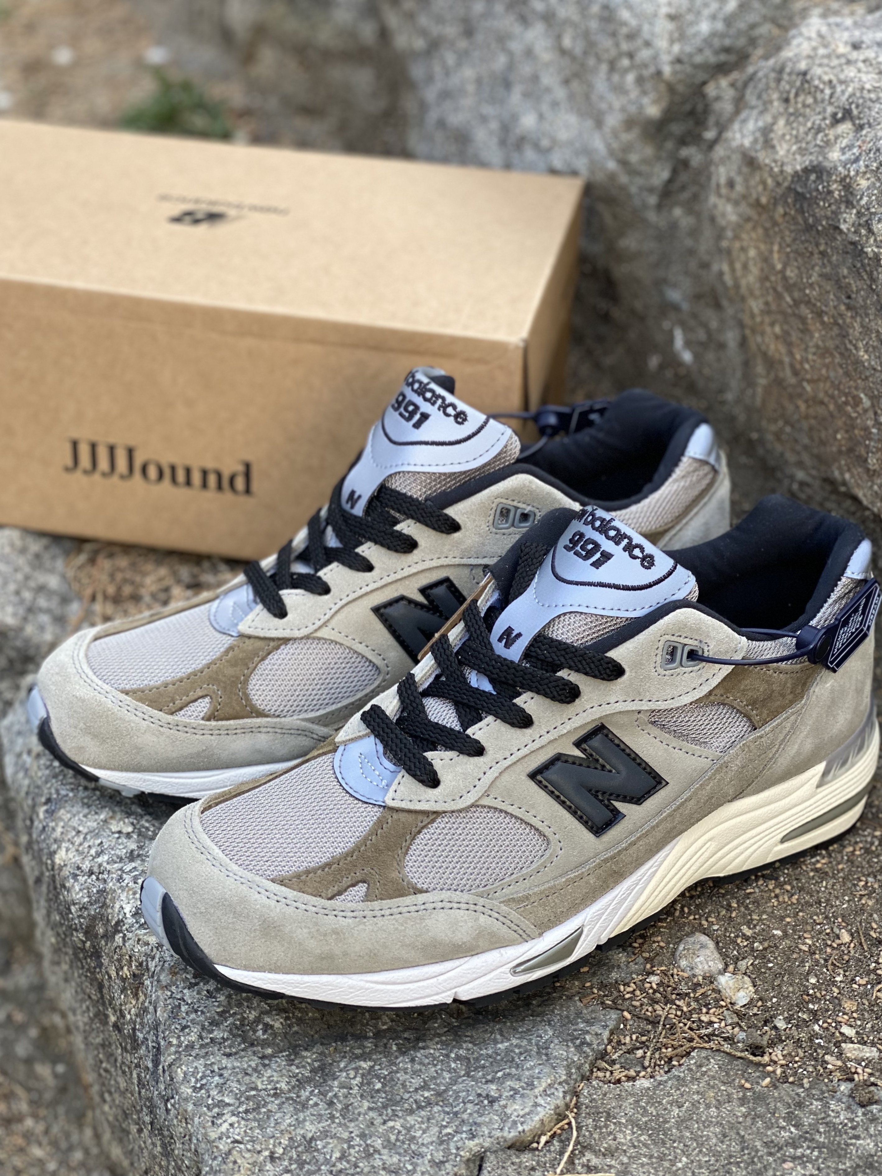 New Balance x JJJJound 991 Made in UK Grey 착용 스타일 - 2