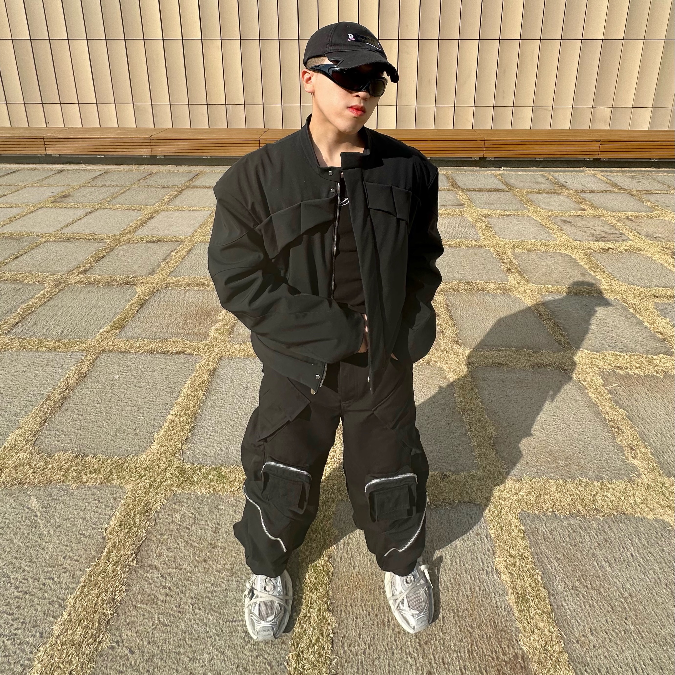 [KREAM 단독] Nonnod Mechanic Pants Black 착용 스타일