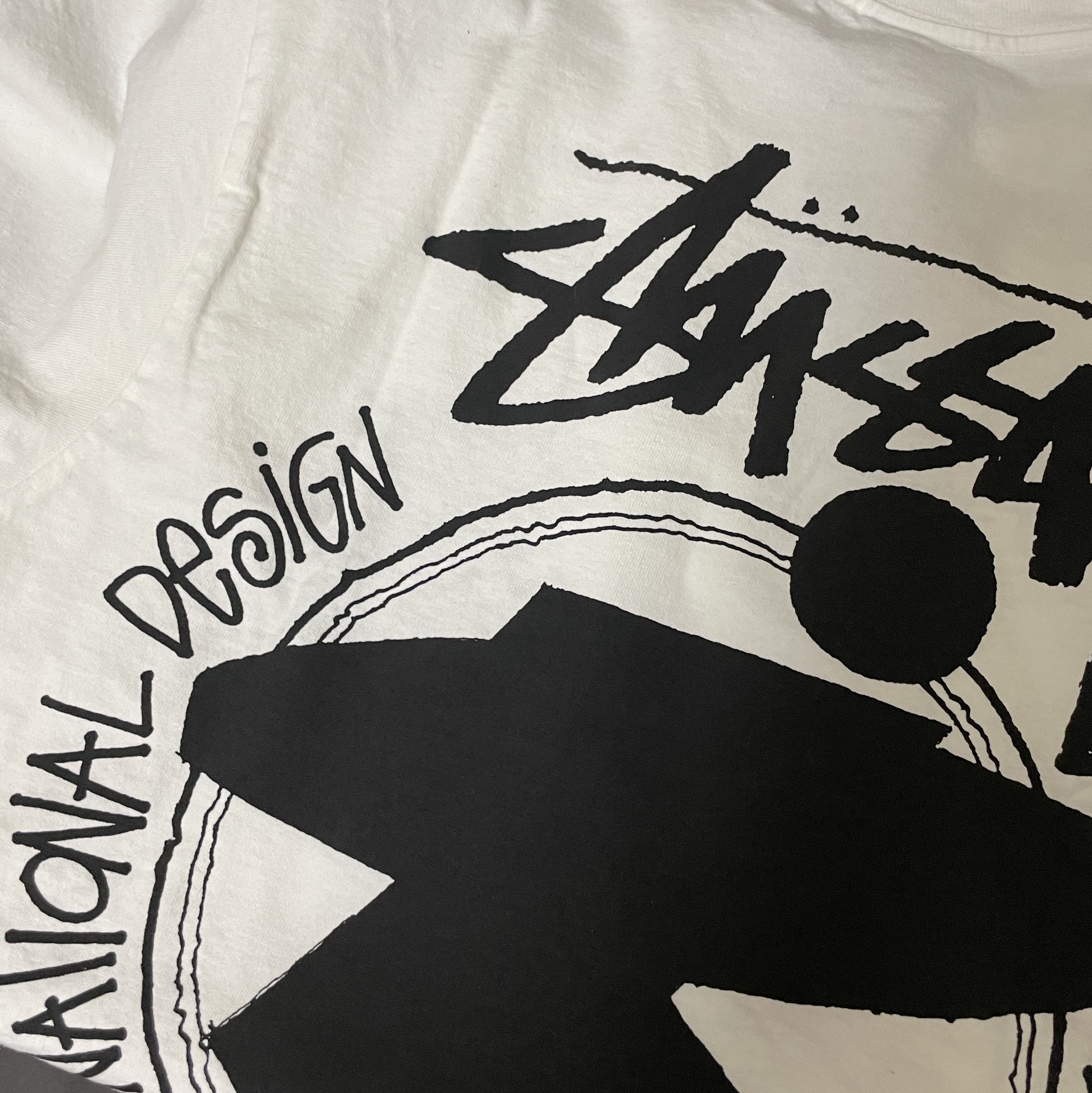 Stussy Beach Roots T-Shirt Natural 착용 스타일 - 1