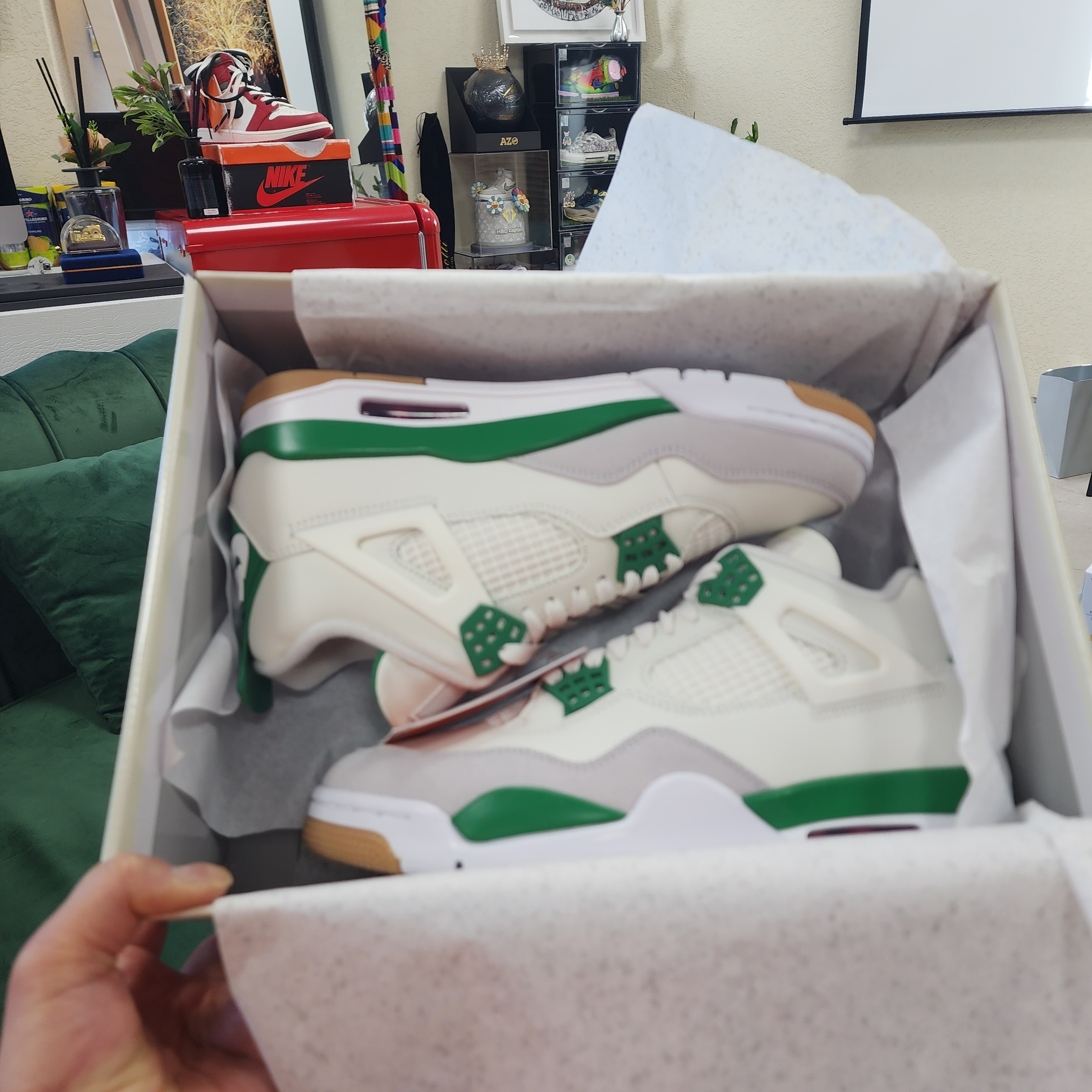 Jordan 4 x Nike SB Retro SP Pine Green 착용 스타일 - 1