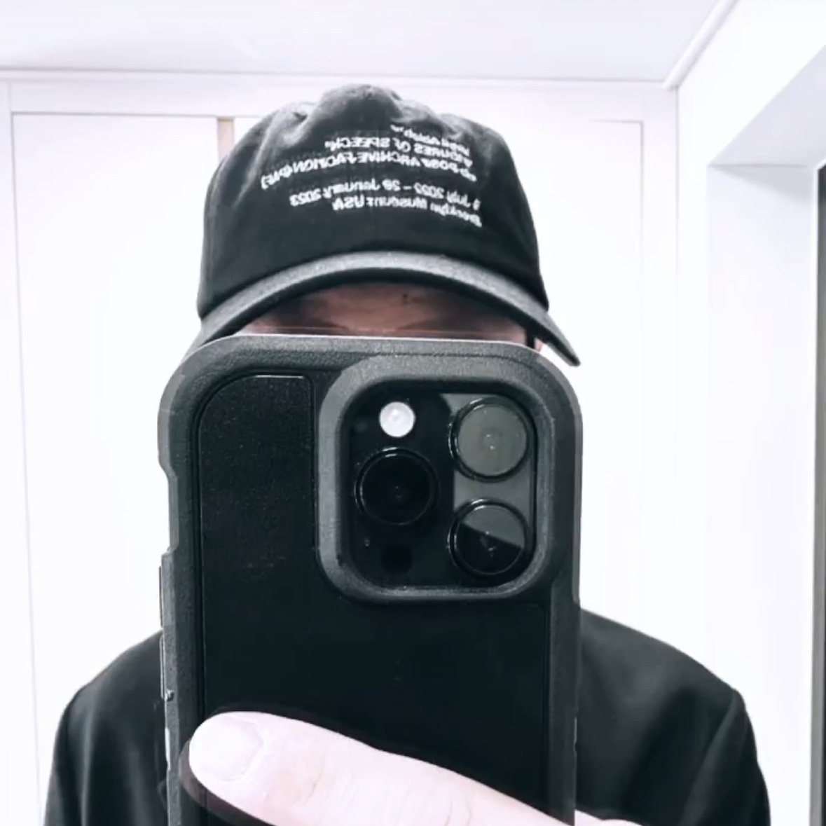 Off-White x Post Archive Faction Figures of Speech Cap Right Black 착용 스타일