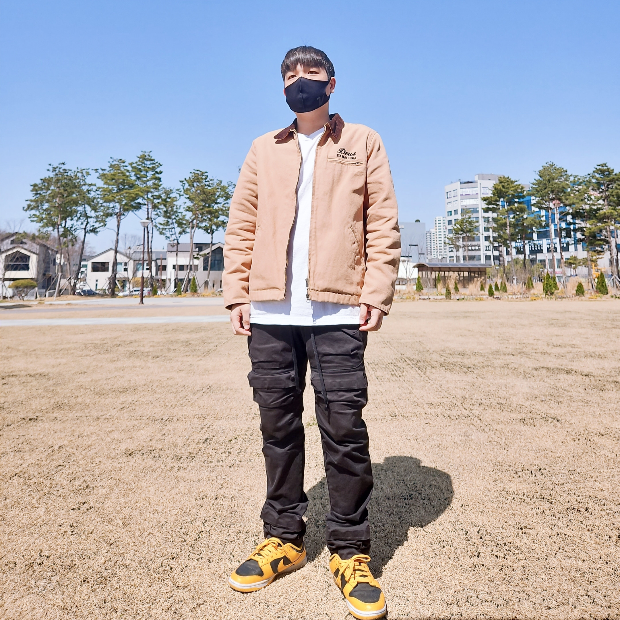 Nike Dunk Low Retro Championship Goldenrod 착용 스타일