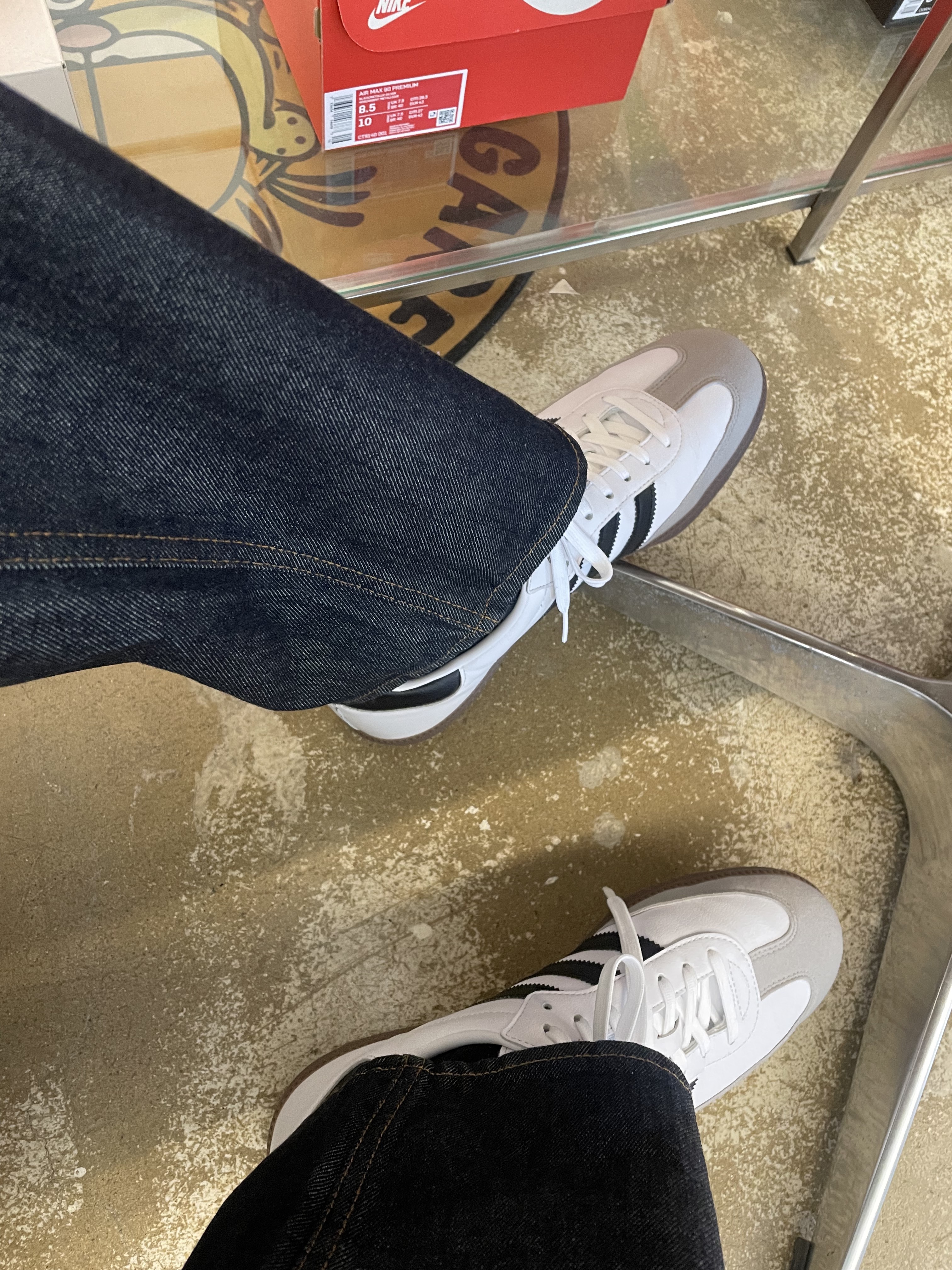 Adidas Samba Vegan White Black 착용 스타일