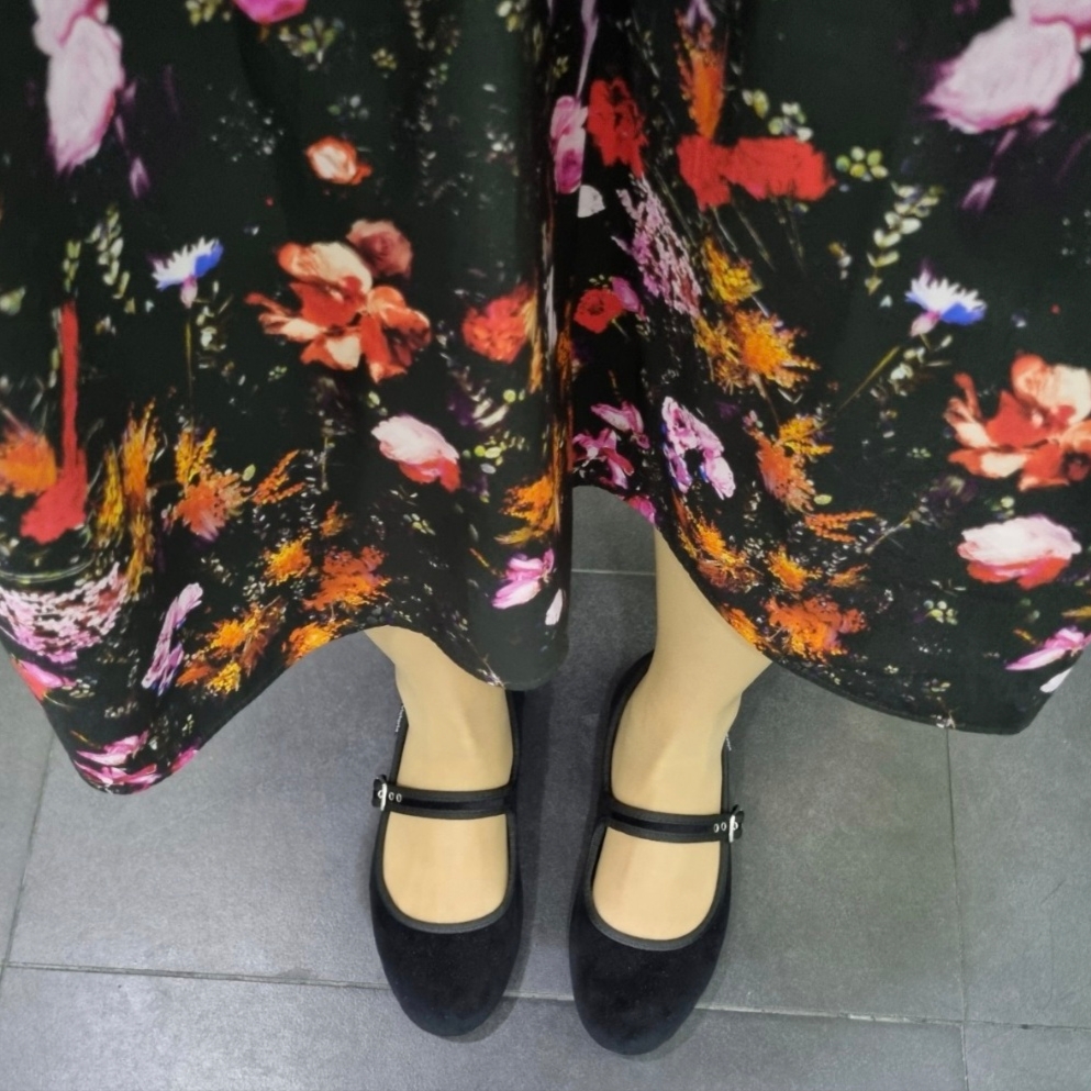 (W) Victoria Shoes Oda Mary Jane Negro 착용 스타일