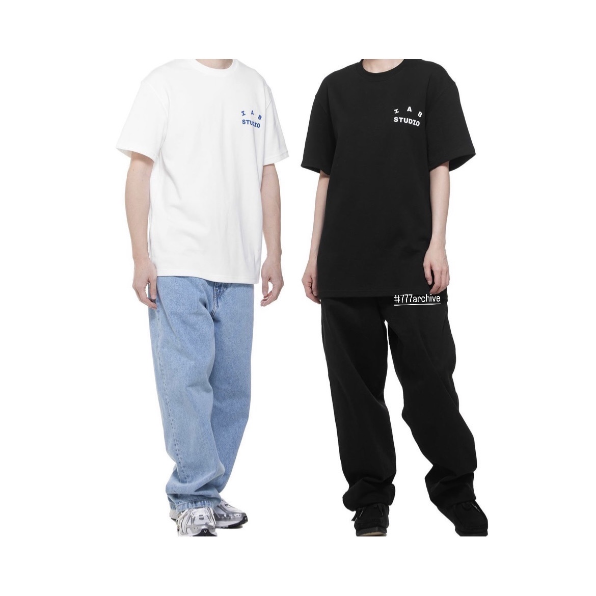IAB Studio 10th Anniversary T-Shirts Pack White & Black (2 Pack), IAB Studio 10th Anniversary T-Shirt White 착용 스타일 - 1