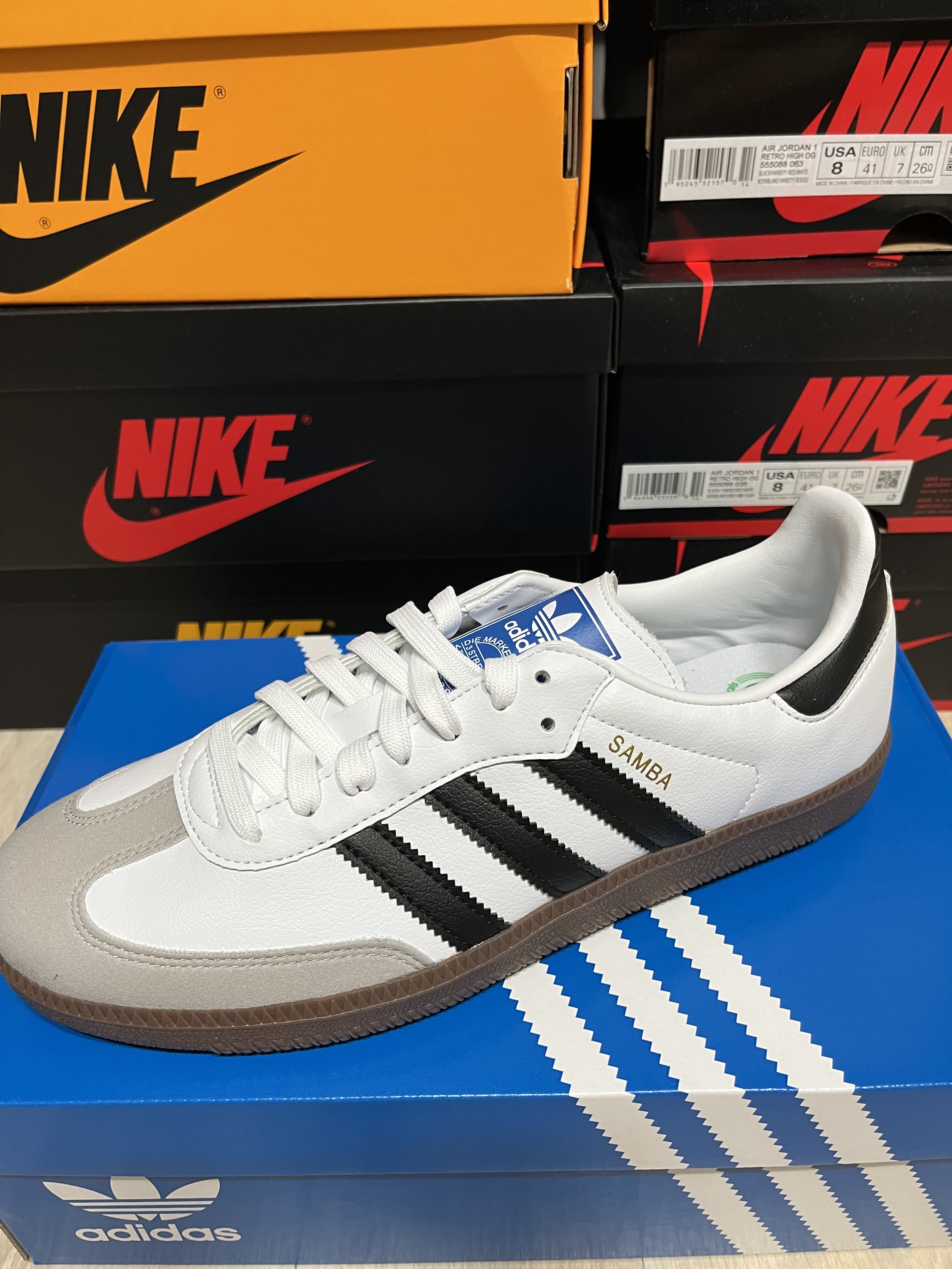 Adidas Samba Vegan White Black 착용 스타일 - 2