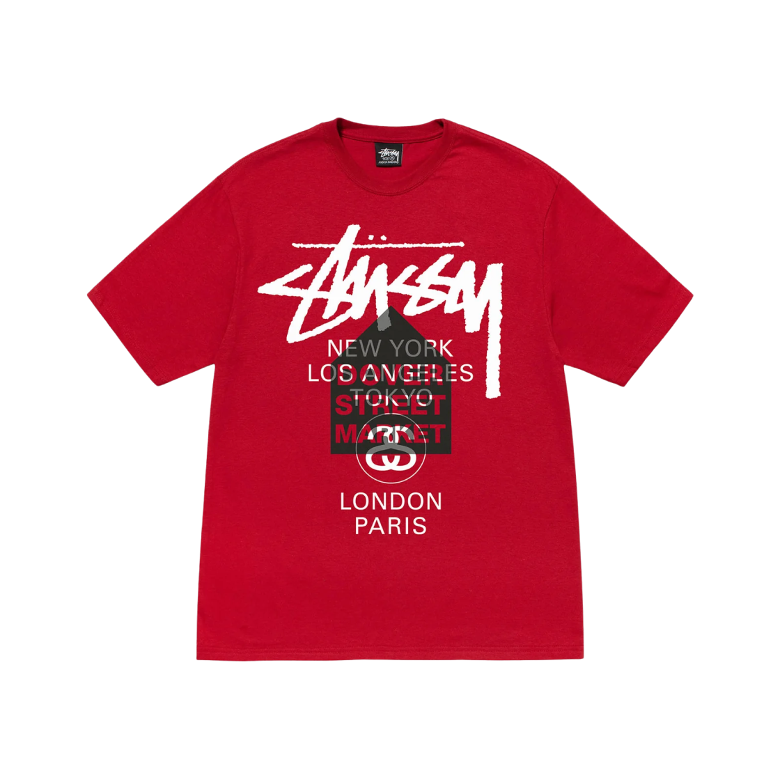 Stussy DSM World Tour T-Shirt Dark Red 2022 상세 이미지 2