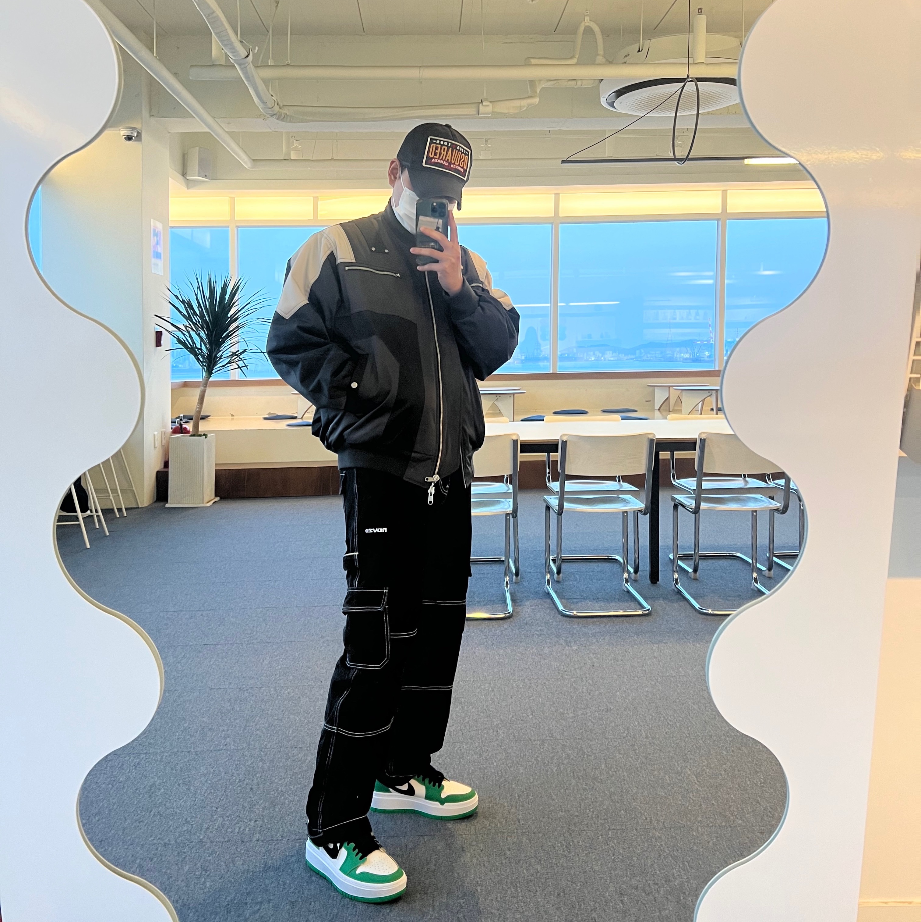 Undermycar Wani Kame Multi Block Pocket Turtle Bomber Driftwood - 22FW, (W) Jordan 1 Elevate Low SE Lucky Green 착용 스타일 - 2