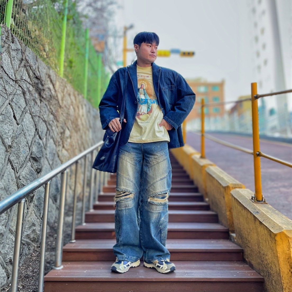 Adidas x Song for the Mute Shadowturf Core Black 착용 스타일