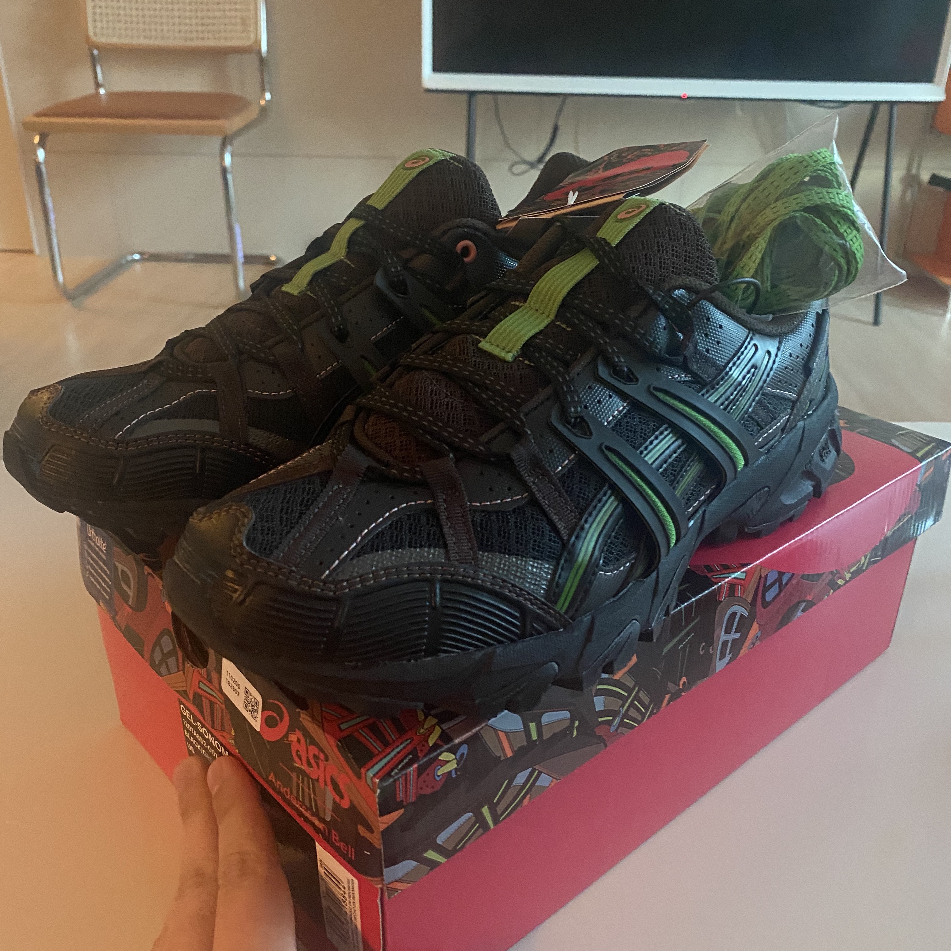 Asics x Andersson Bell Gel-Sonoma 15-50 Black Green 착용 스타일 - 2