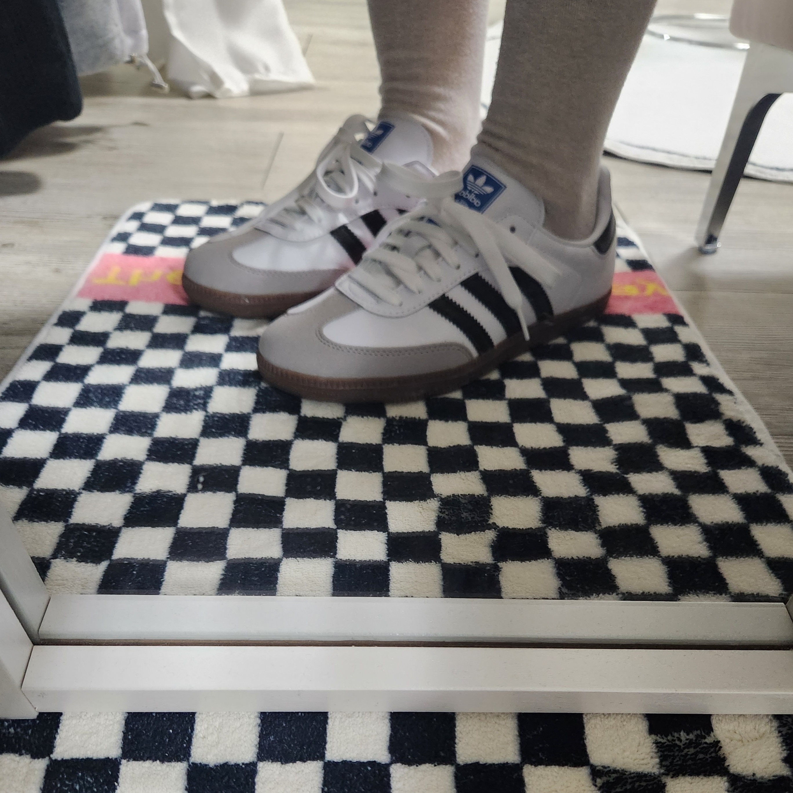 Adidas Samba Vegan White Black 착용 스타일