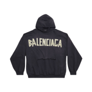 Balenciaga Tape Type Ripped Pocket Oversized Hoodie Faded Black