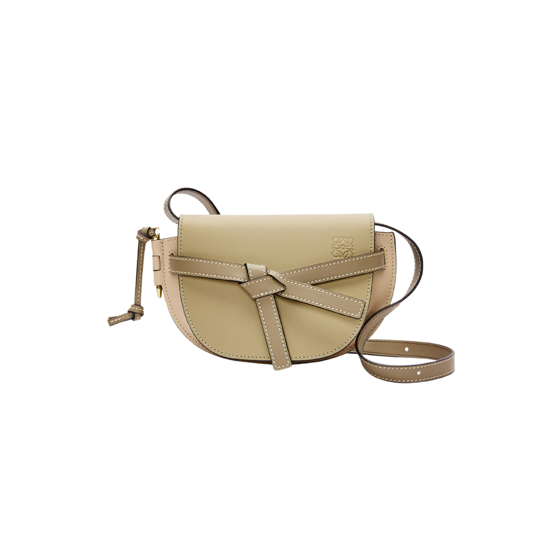 Loewe Mini Gate Dual Bag in Soft Calfskin Clay Green Dusty Beige 상세 이미지 1