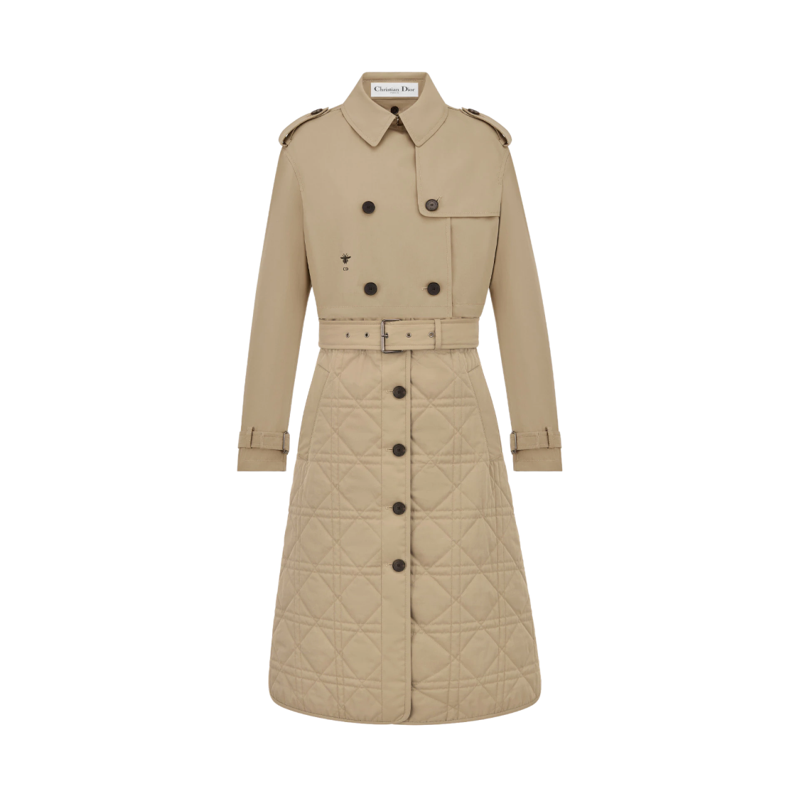 (W) Dior 3-in-1 Macrocannage Trench Coat Beige Cotton Gabardine 상세 이미지 1