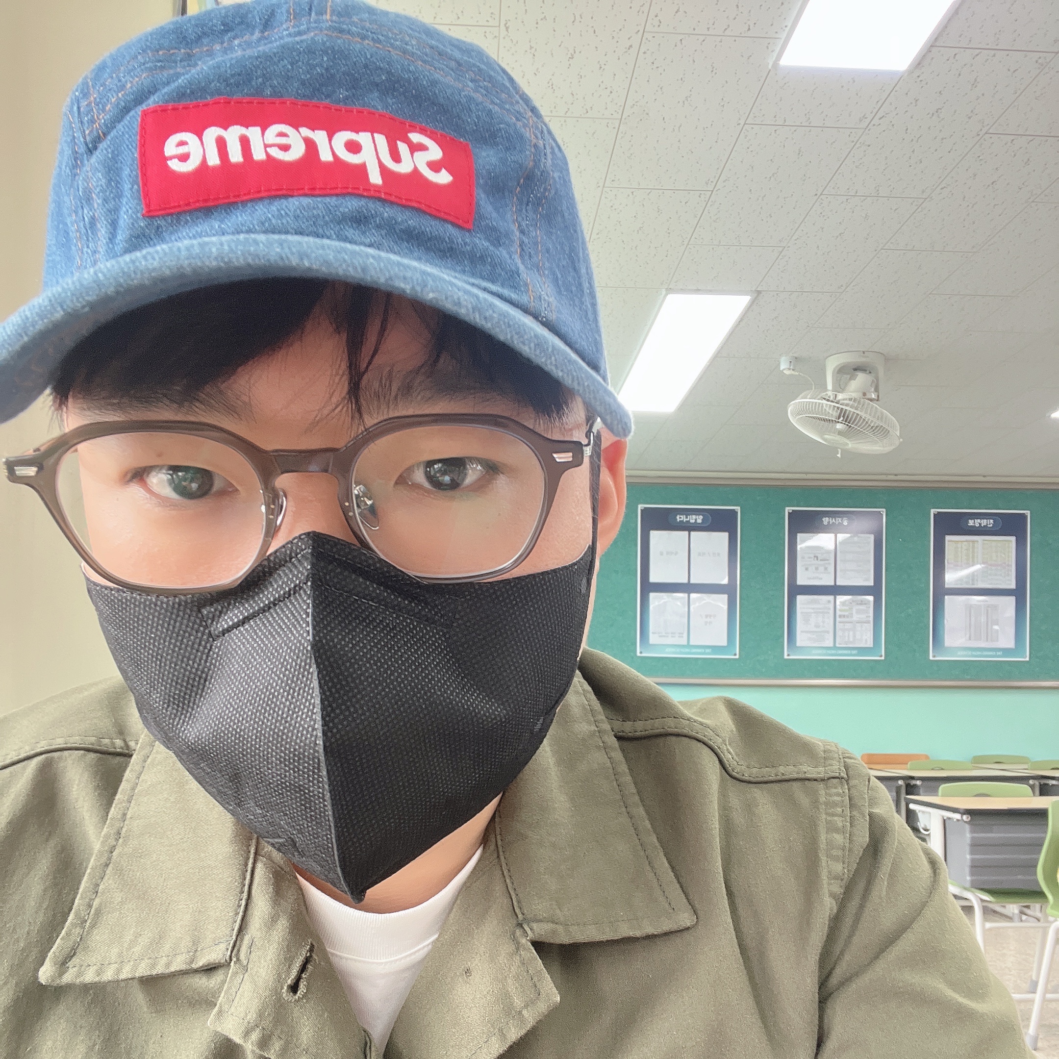 Supreme Washed Chino Twill Camp Cap Denim - 22FW 착용 스타일 - 2
