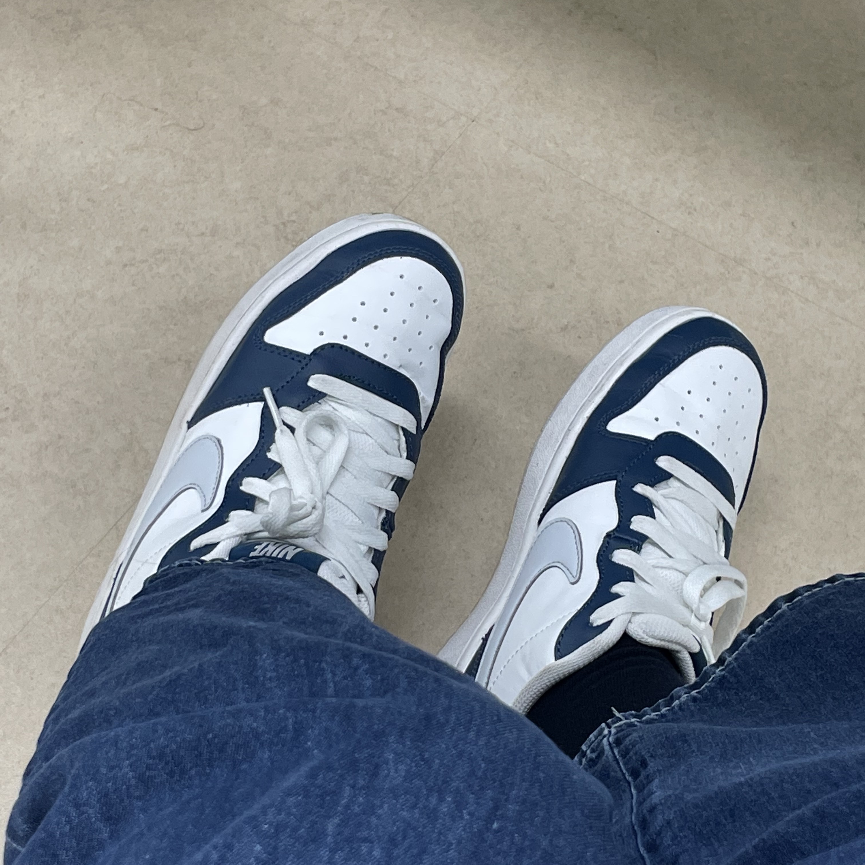 (GS) Nike Court Borough Low 2 SE Summit White Valerian Blue 착용 스타일