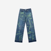 Pepper Pepper Women Vintage Painting Wide Pants Blue