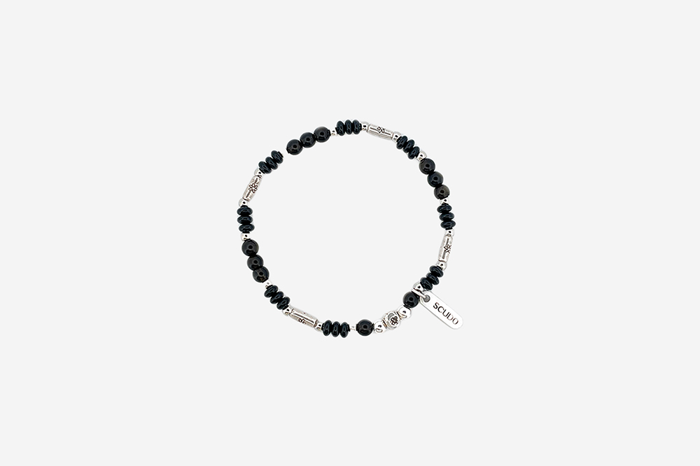 [SCUDO] 25SS-Ethnic Obsidian Onyx Karen 韓国 ブレスレット 스쿠도 에스닉 옵시디언 오닉스 카렌 비즈 브레이슬릿 | SCUDO