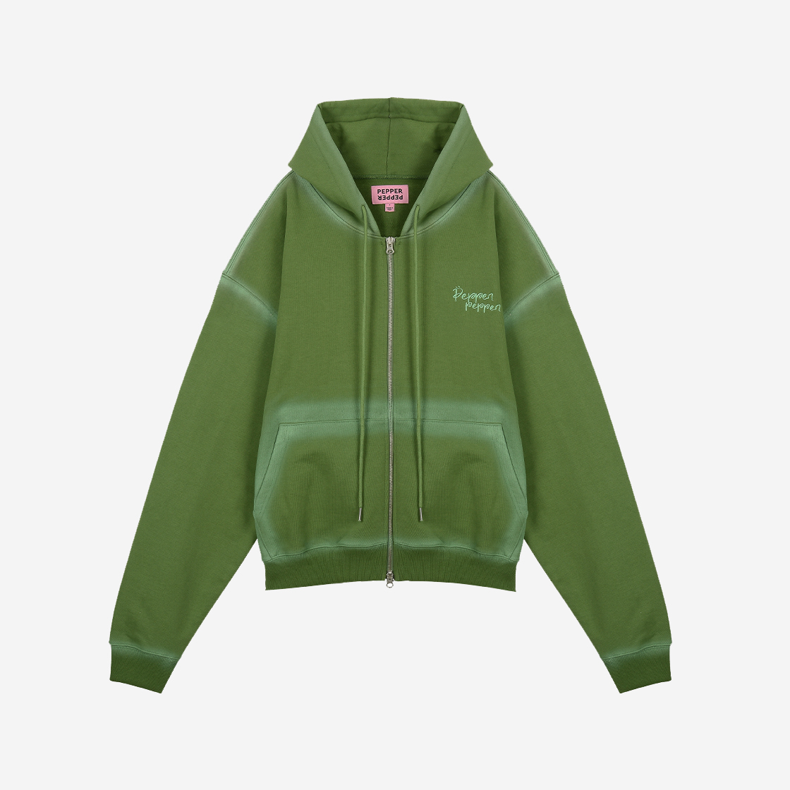 페퍼페퍼 유니섹스 포인트 페인팅 집업 그린