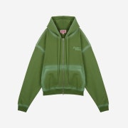 Pepper Pepper Unisex Point Painting Zip-Up Green