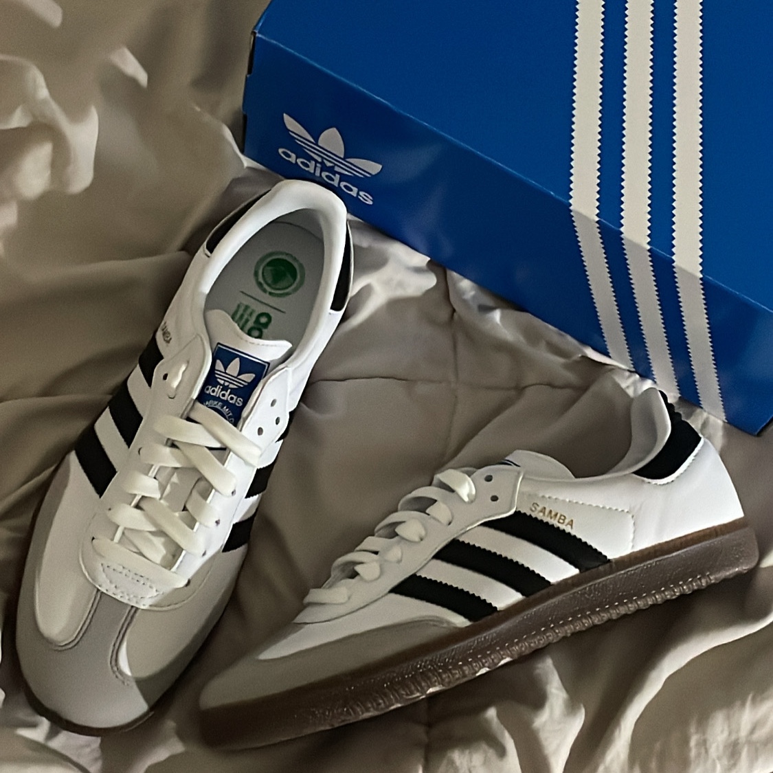 Adidas Samba Vegan White Black 착용 스타일