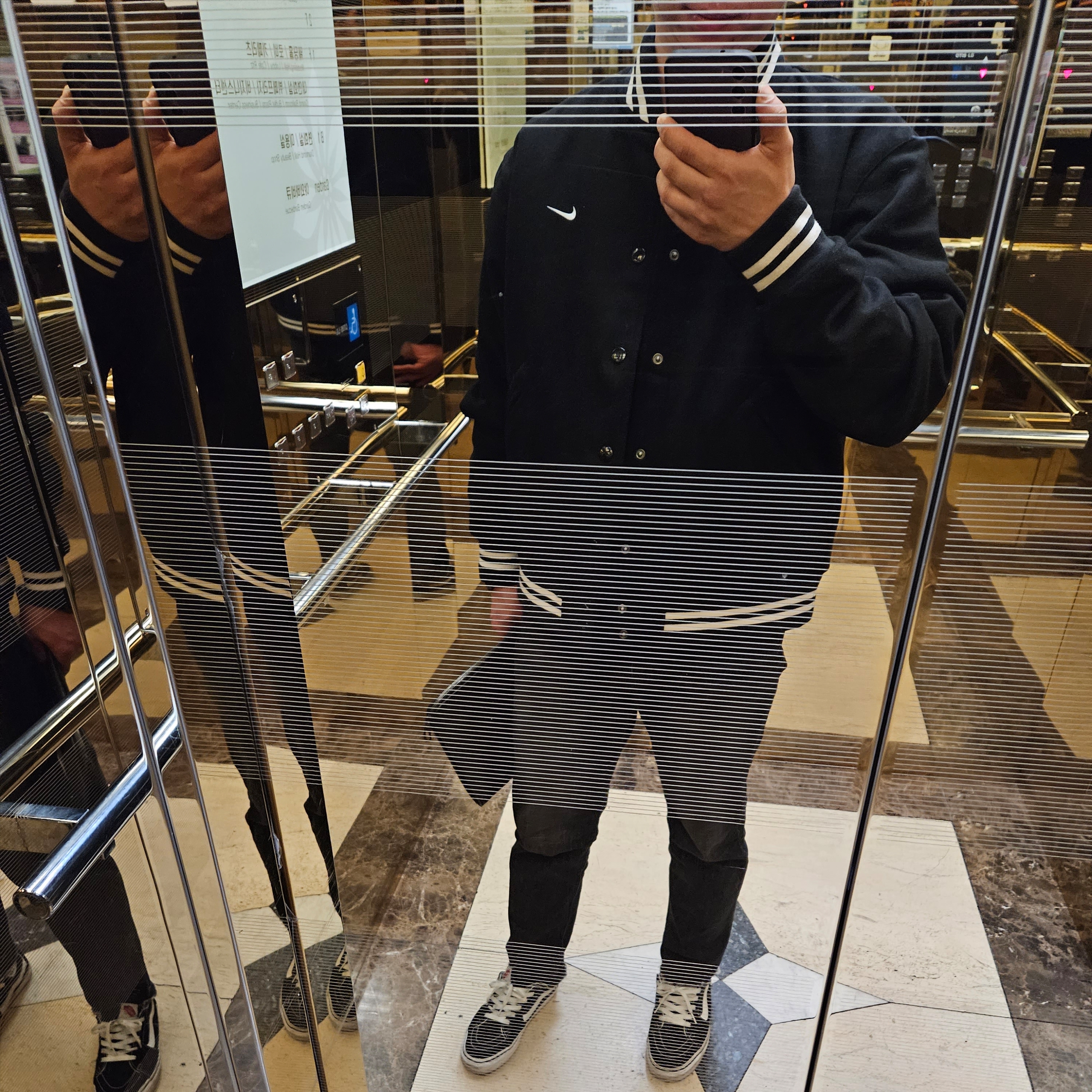 Nike NSW Authentics Varsity Jacket Black - Asia 착용 스타일