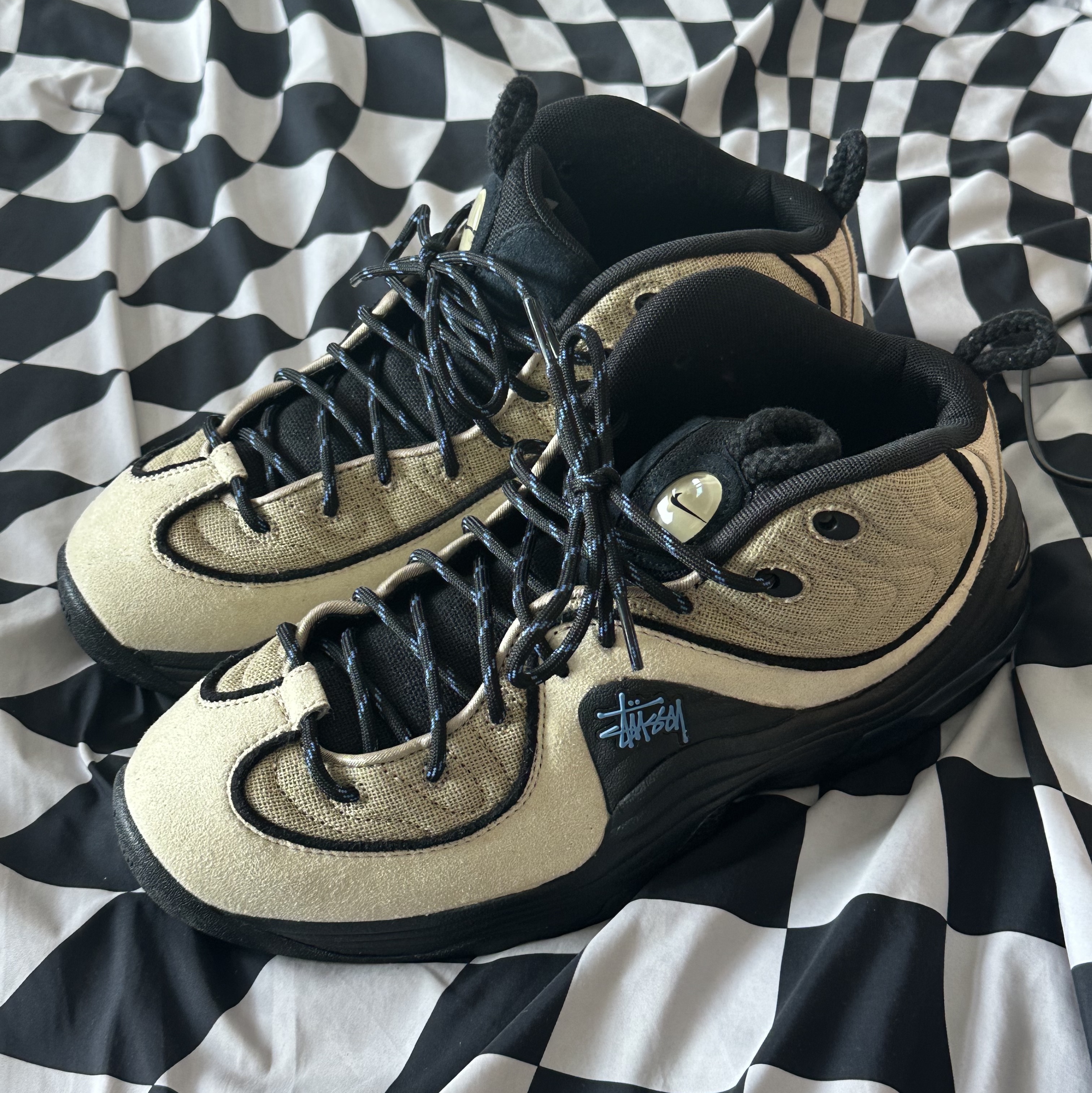Nike x Stussy Air Penny II Rattan and Limestone 착용 스타일