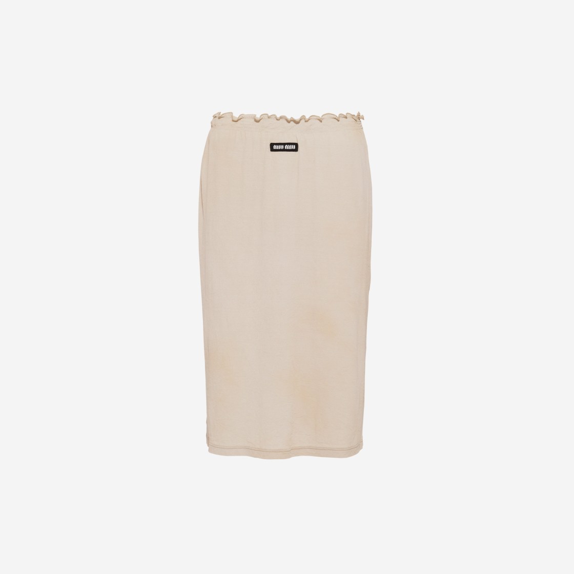 (W) Miu Miu Garment Dyed Ribbed Jersey Skirt Pumice Stone 상세 이미지 1