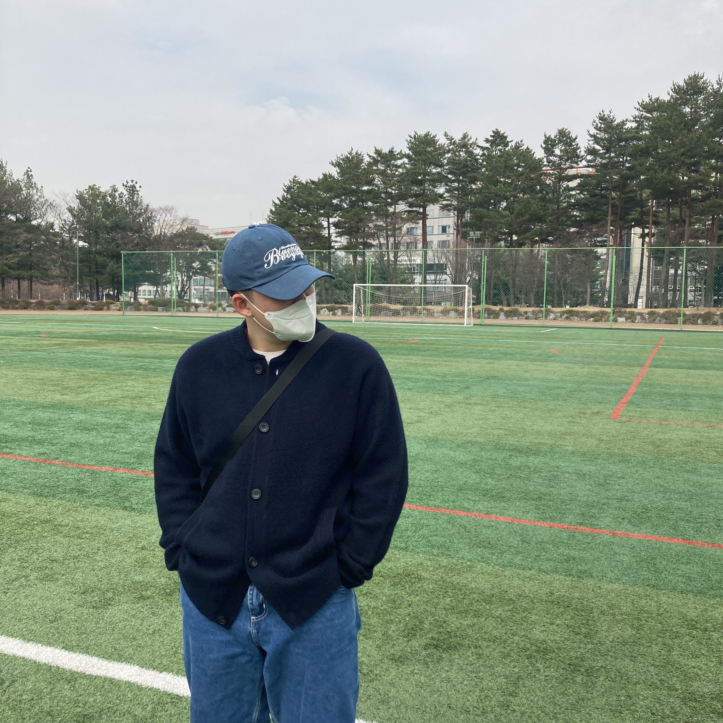 Thevinylhouse Dyed Voyage Cap Blue 착용 스타일