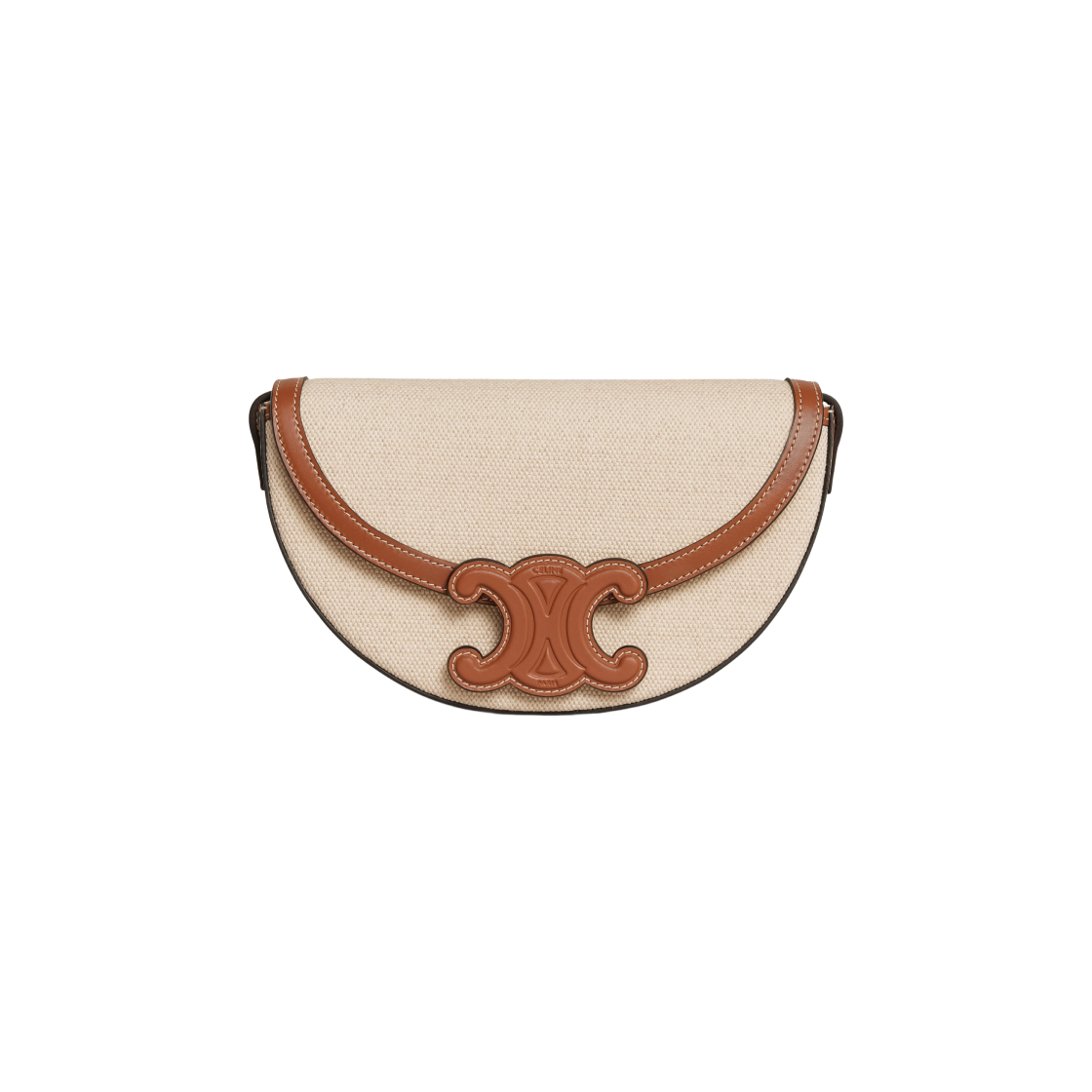 Celine Besace Cuir Triomphe In Textile and Calfskin Natural Tan 상세 이미지 1