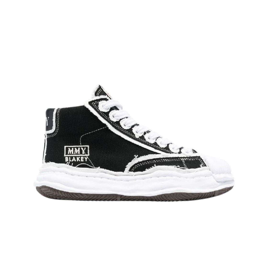 메종 미하라 야스히로 블레이키 OG 솔 OH 캔버스 하이탑 스니커즈 블랙