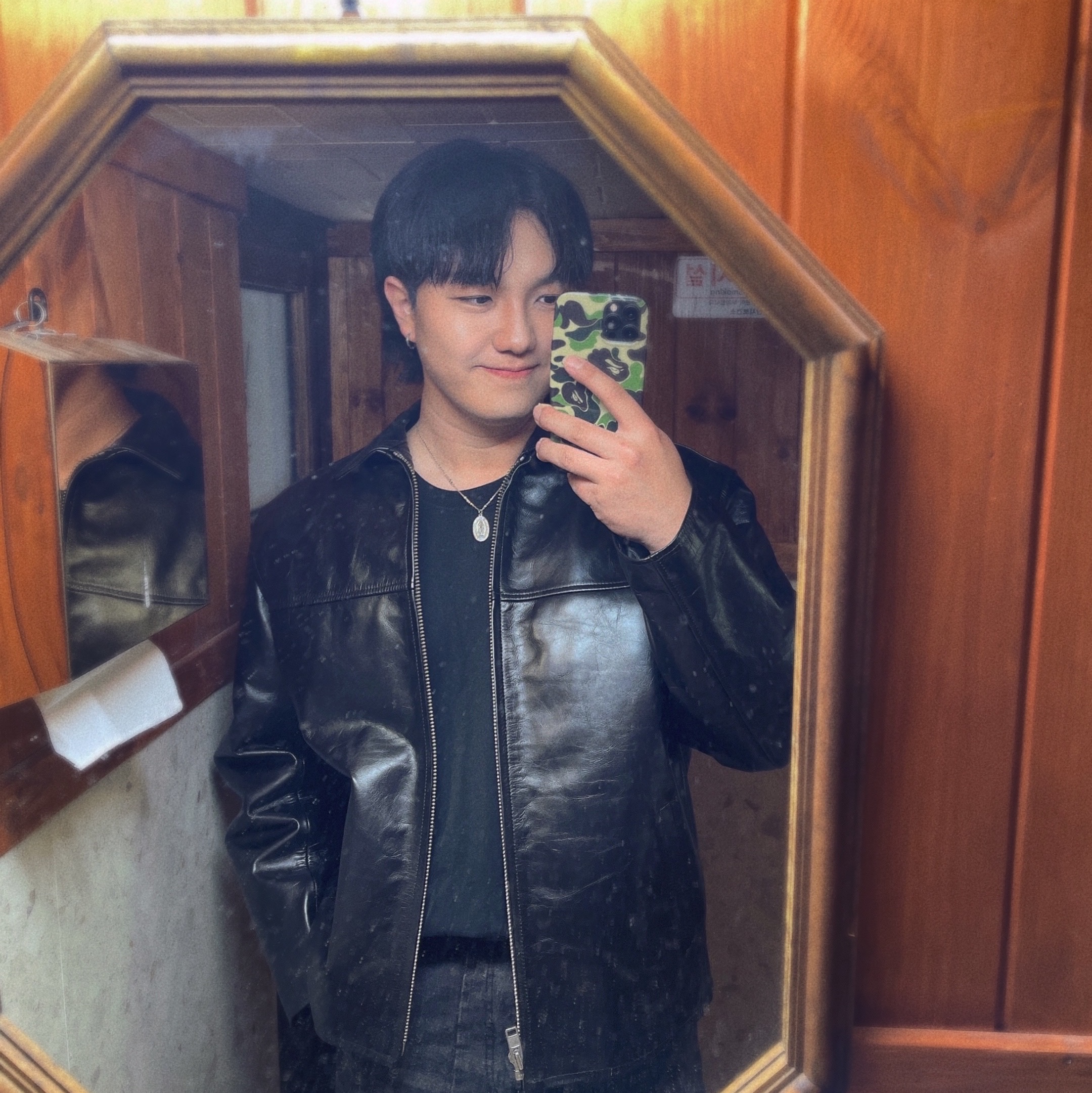 Supreme x Yohji Yamamoto Leather Work Jacket Black - 20FW 착용 스타일 - 1