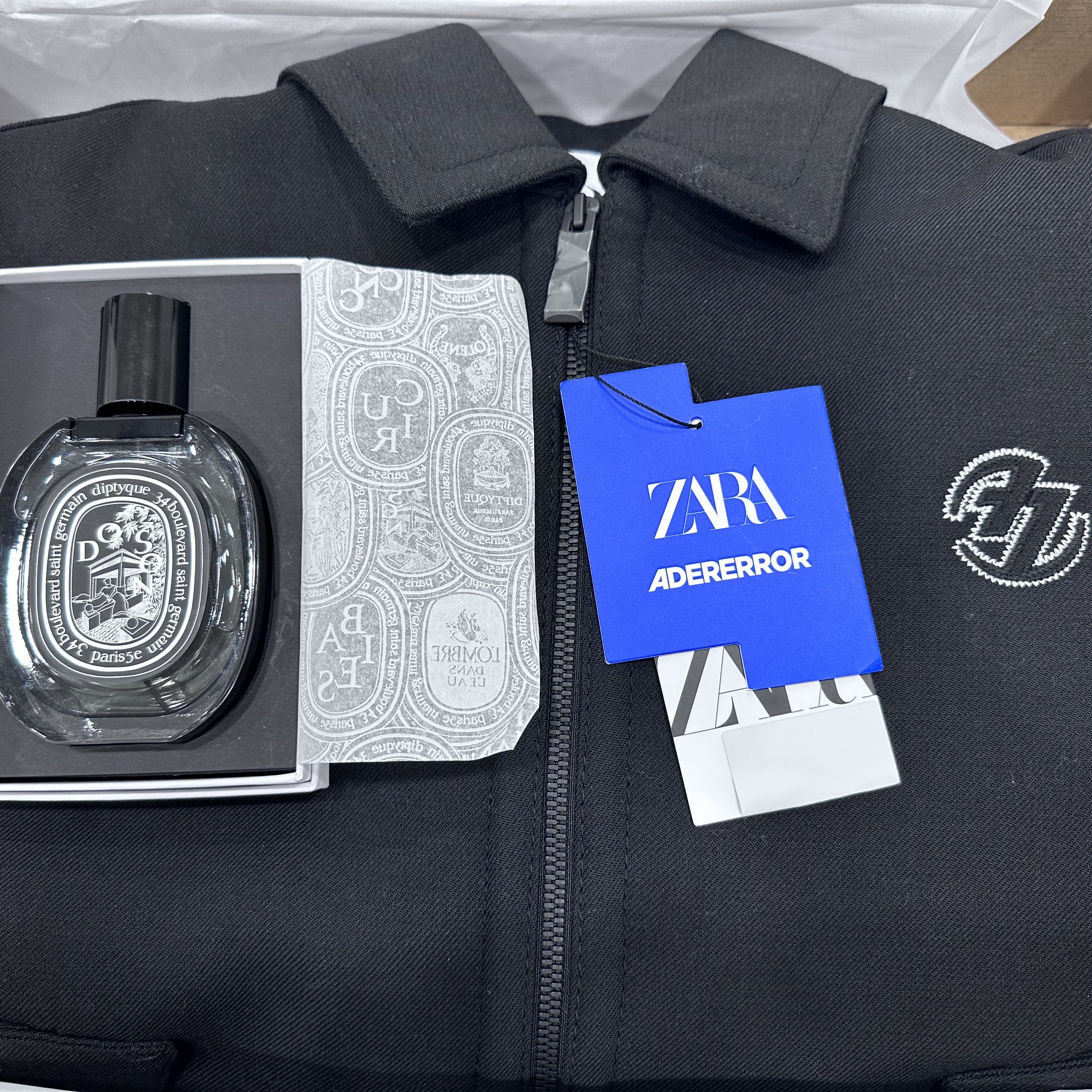 Zara x Ader Error Oversize Collar Bomber Jacket Black, Diptyque Do Son Eau De Parfum 75ml 착용 스타일