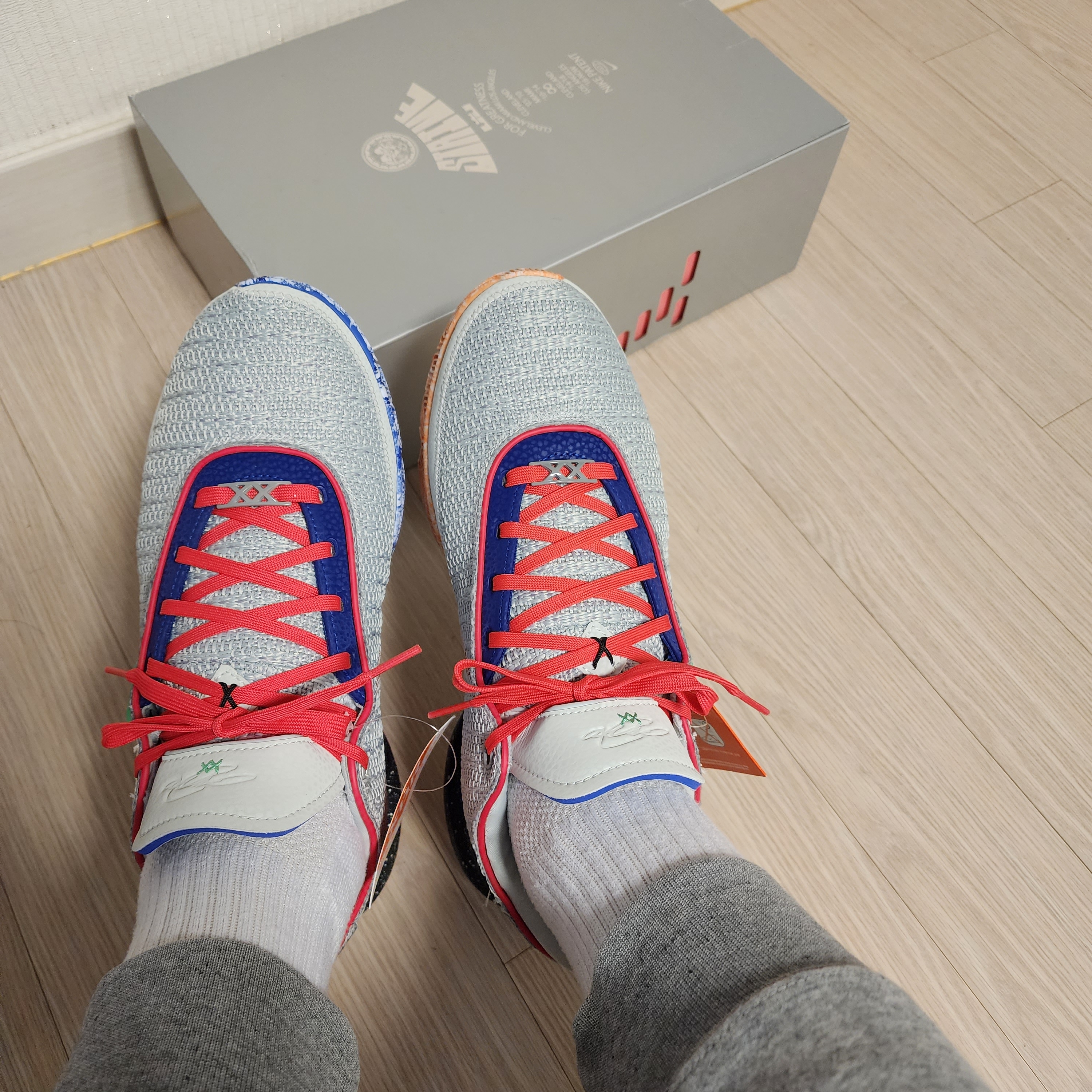 Nike LeBron XX EP Light Silver Lemon Chiffon 착용 스타일 - 2