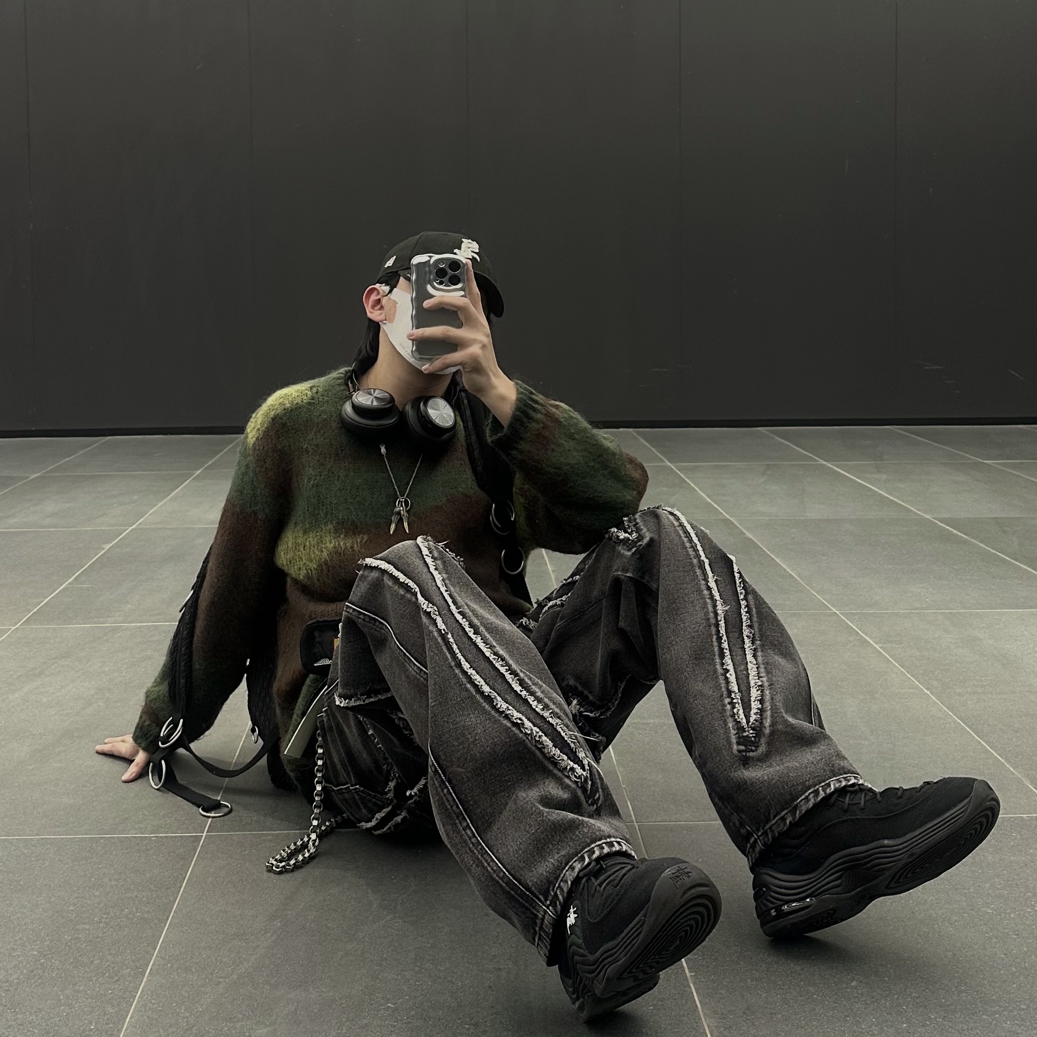 Nike x Stussy Air Penny II Black, Supreme x Comme des Garcons Junya Watanabe Man Brushed Camo Sweater Olive - 21FW 착용 스타일