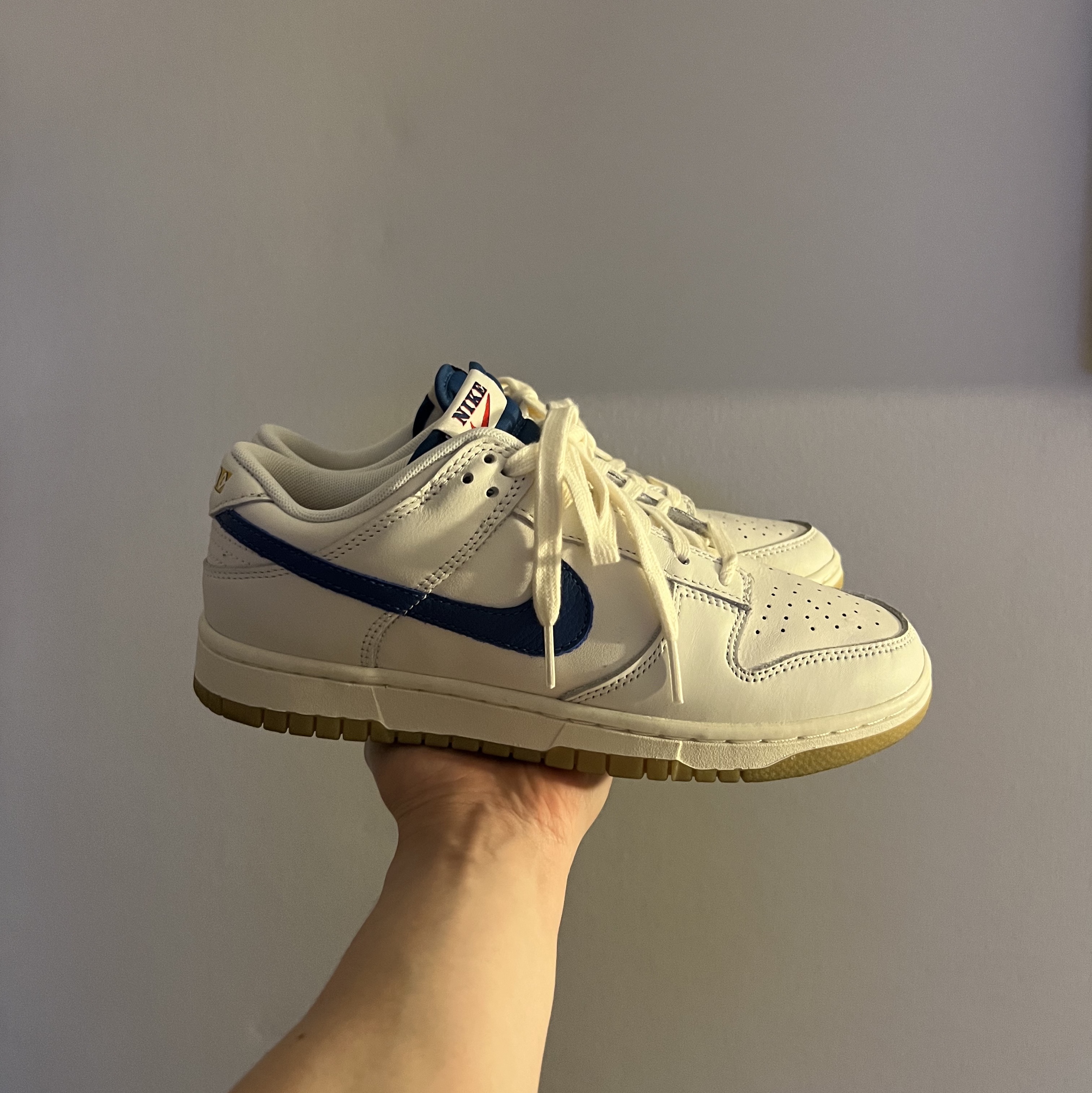 Nike Dunk Low SE Sail Dark Marina Blue 착용 스타일
