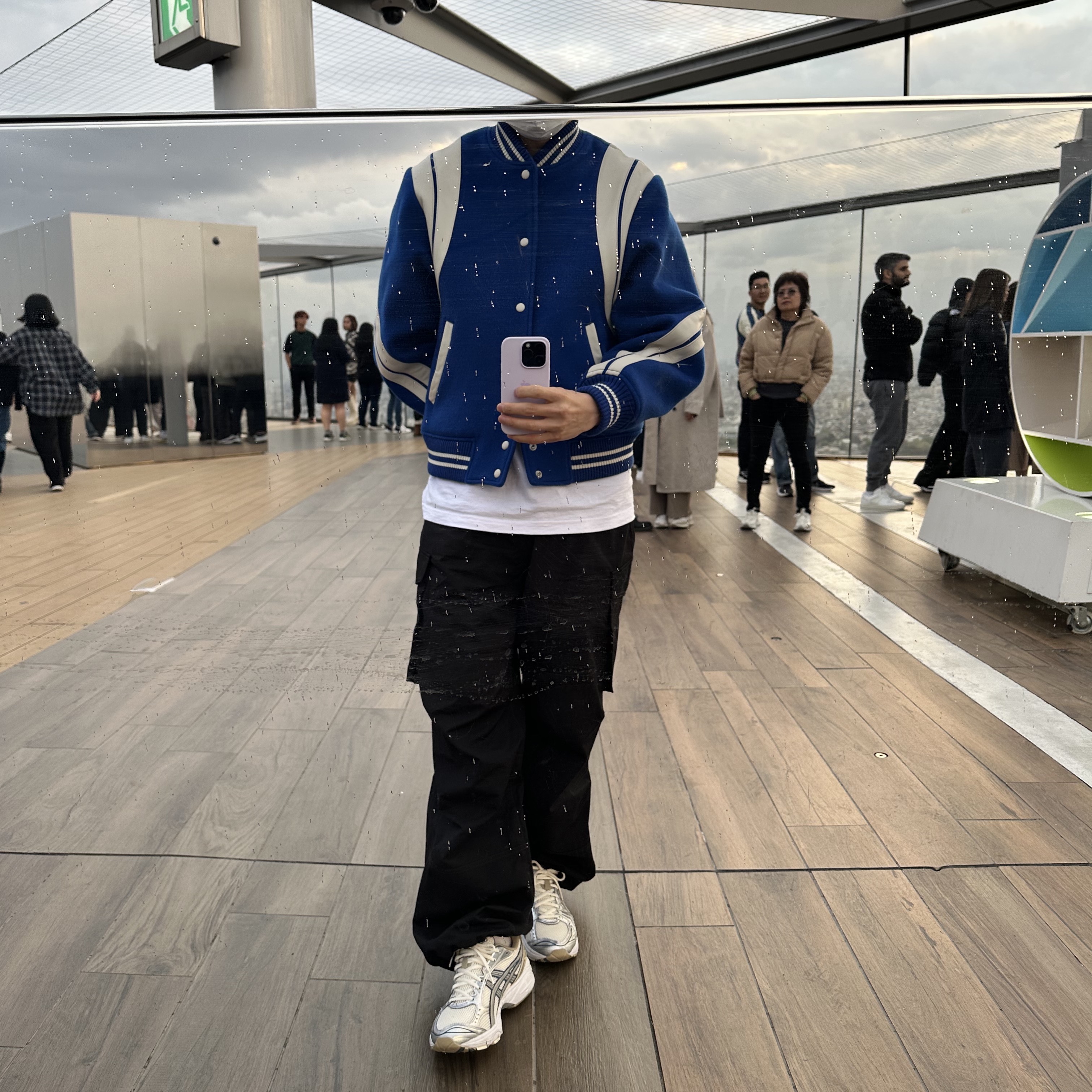 Ader Error Twit Jumper Blue, Asics Gel-Kayano 14 Cream Pure Silver 착용 스타일
