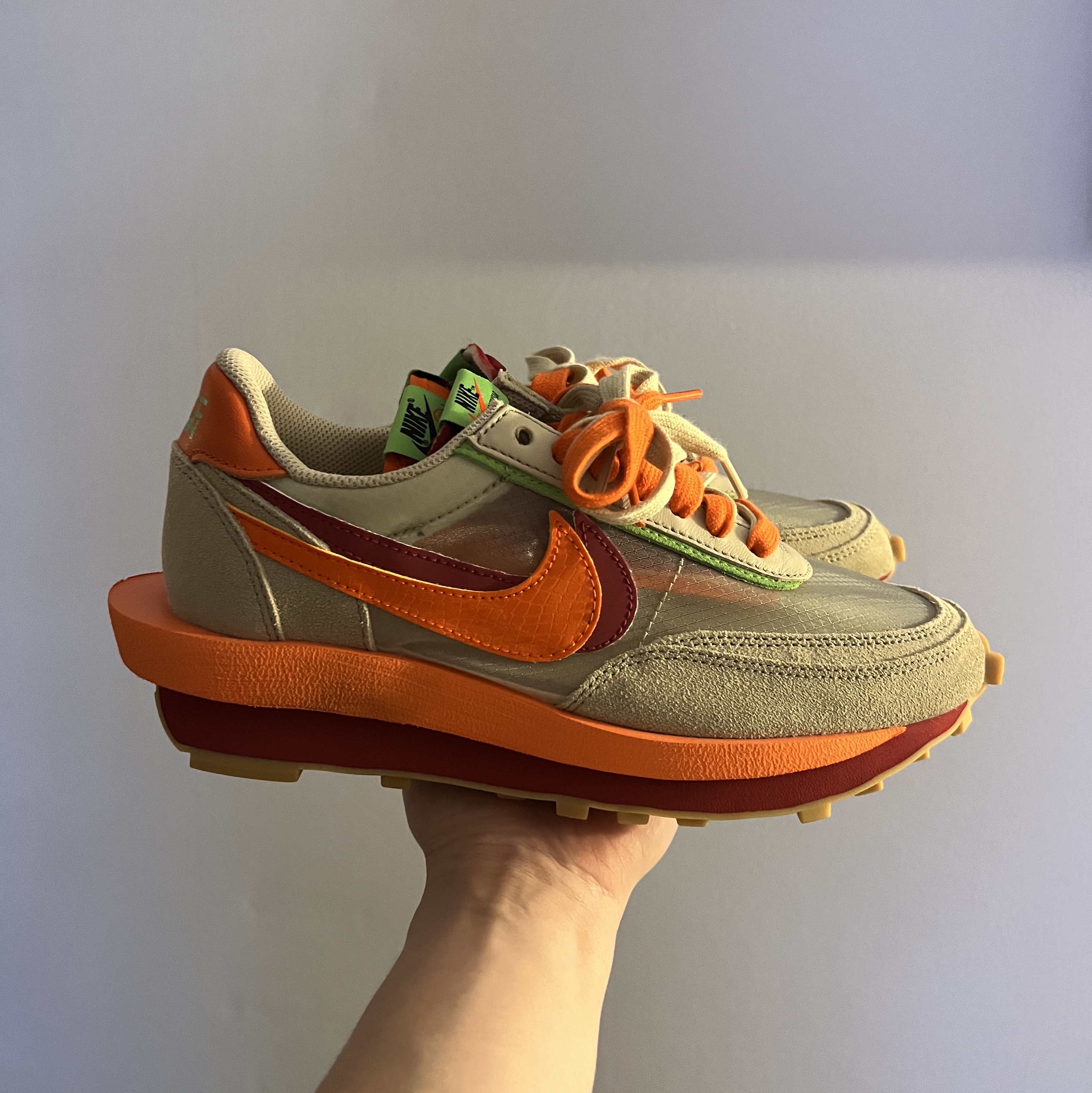Nike x Sacai x Clot LDWaffle Orange Blaze 착용 스타일
