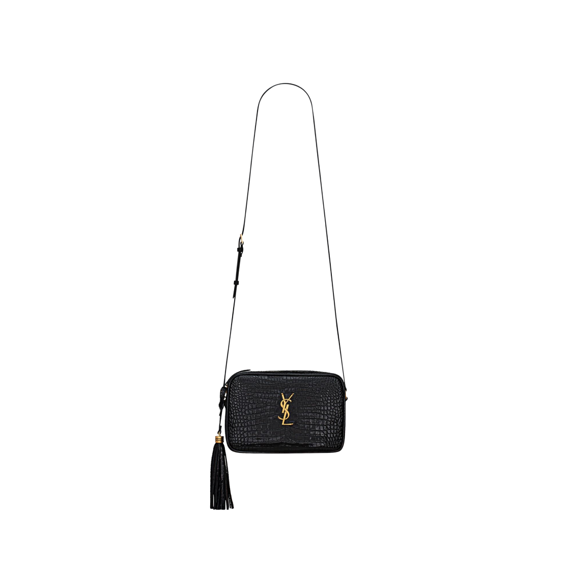생로랑 크로커다일 엠보스 샤이니 레더 루 카메라백 블랙 | Saint Laurent | KREAM Saint Laurent Lou Camera Bag in Crocodile... 