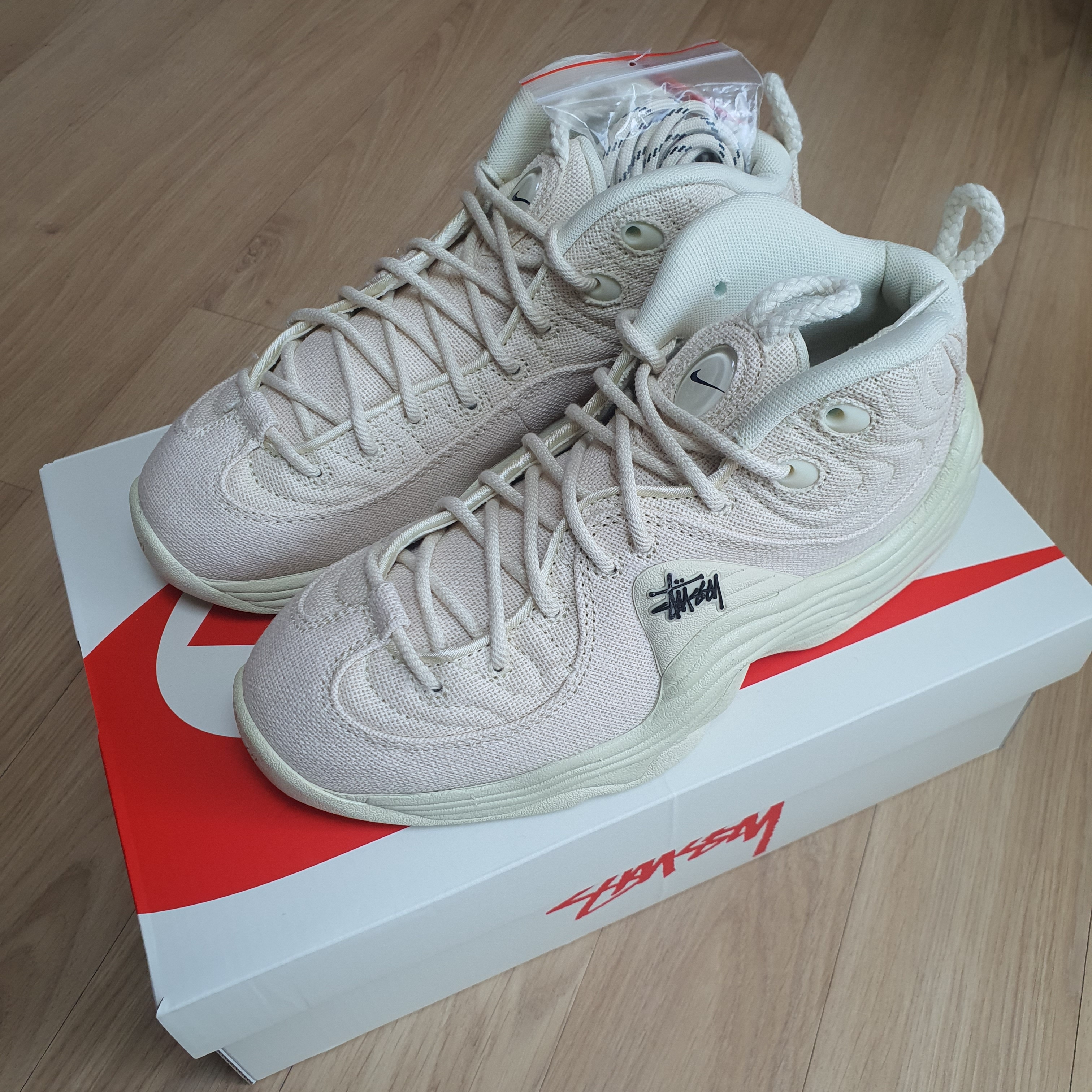 Nike x Stussy Air Penny II Fossil 착용 스타일 - 1